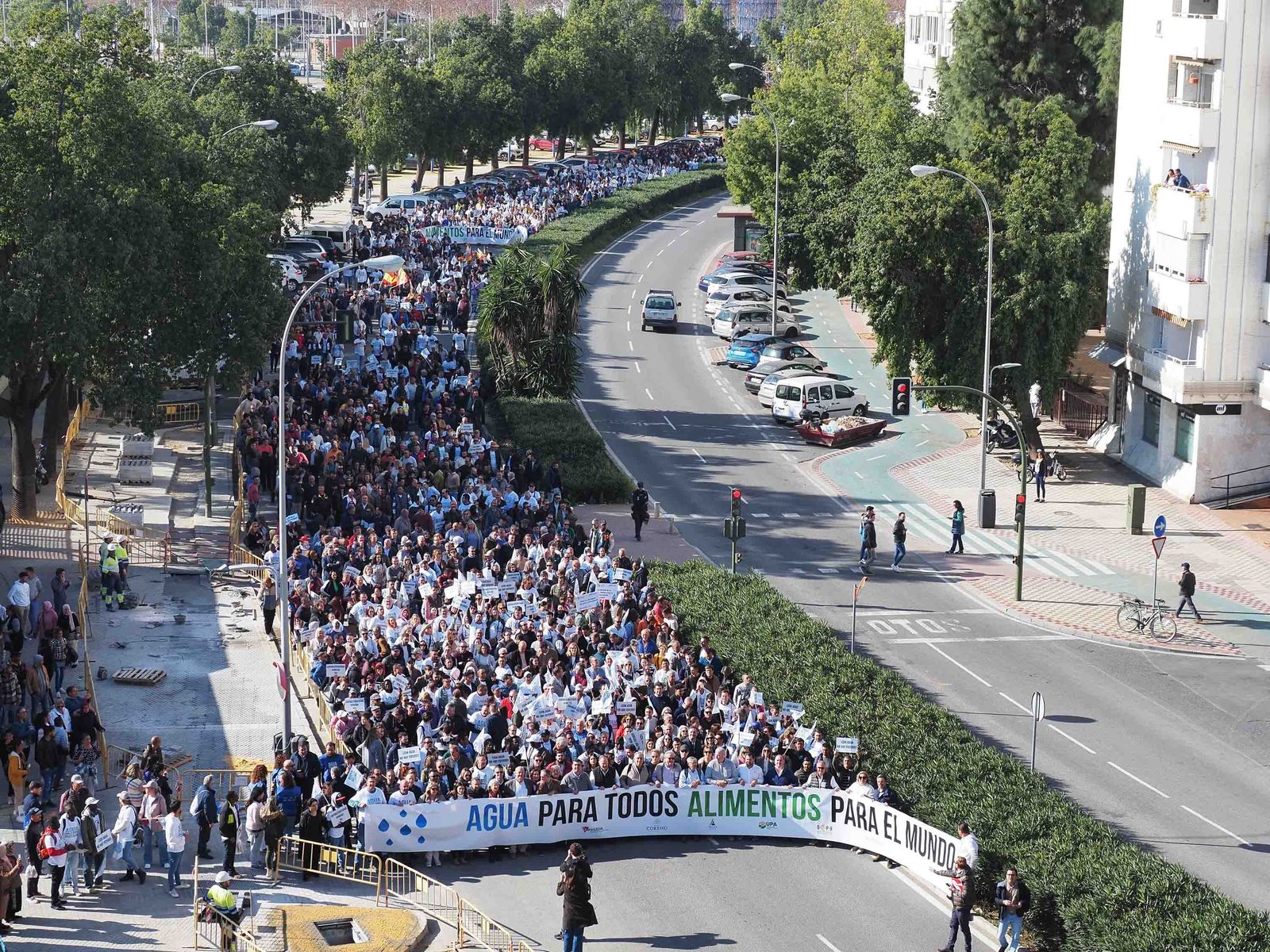 Las mejores imágenes de la manifestación de los agricultores de Huelva en Sevilla