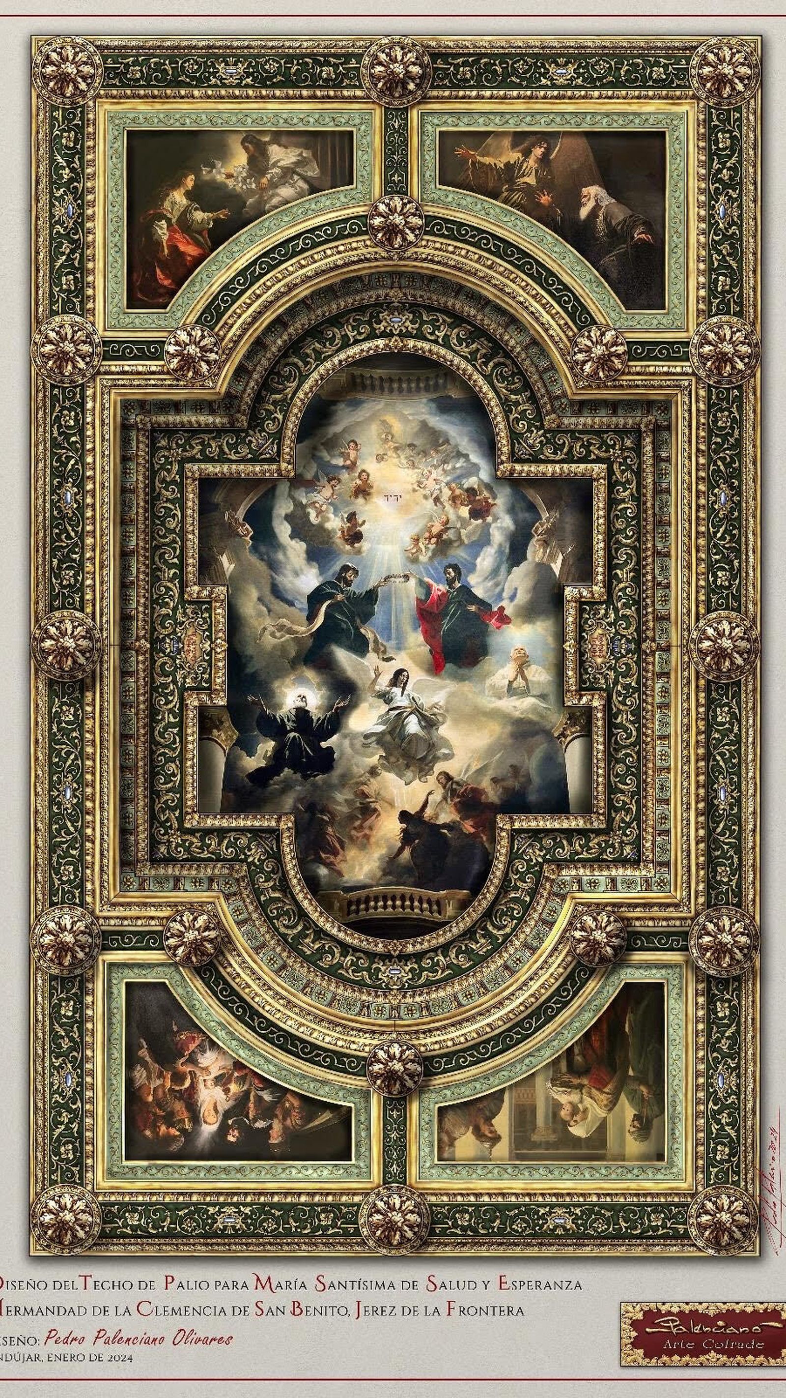 Boceto del palio de María Santísima de Salud y Esperanza.