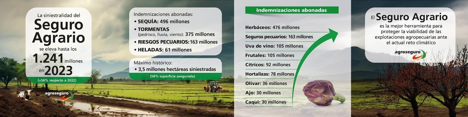 Datos de siniestralidad de Agroseguro.