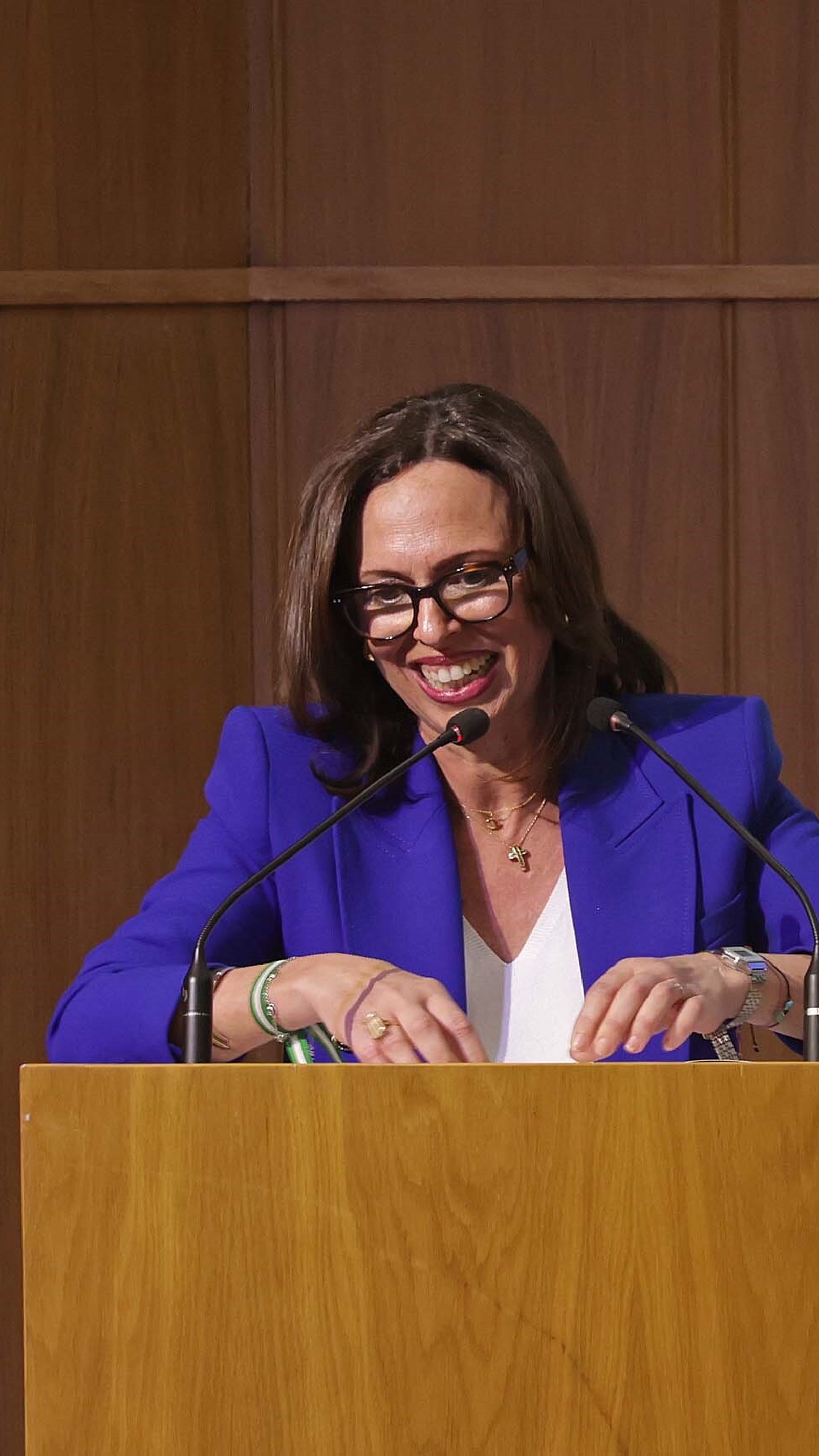 La consejera de Fomento, Rocío Díaz, durante su intervención.
