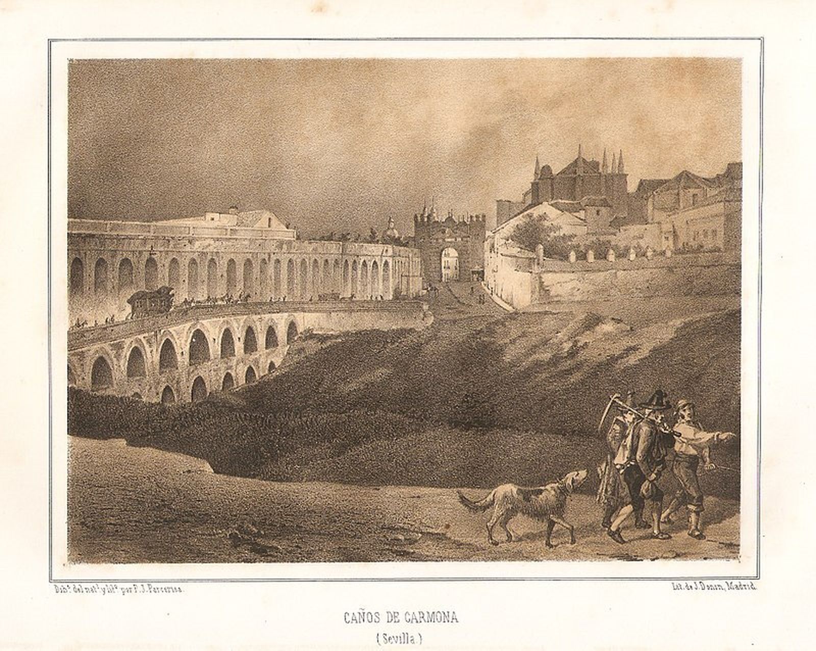 Caños de Carmona. 'De Recuerdos y bellezas de España', 1839 – 1872, 12 tomos. Tomo del Reino de Sevilla. Francisco Javier Parcerisa.