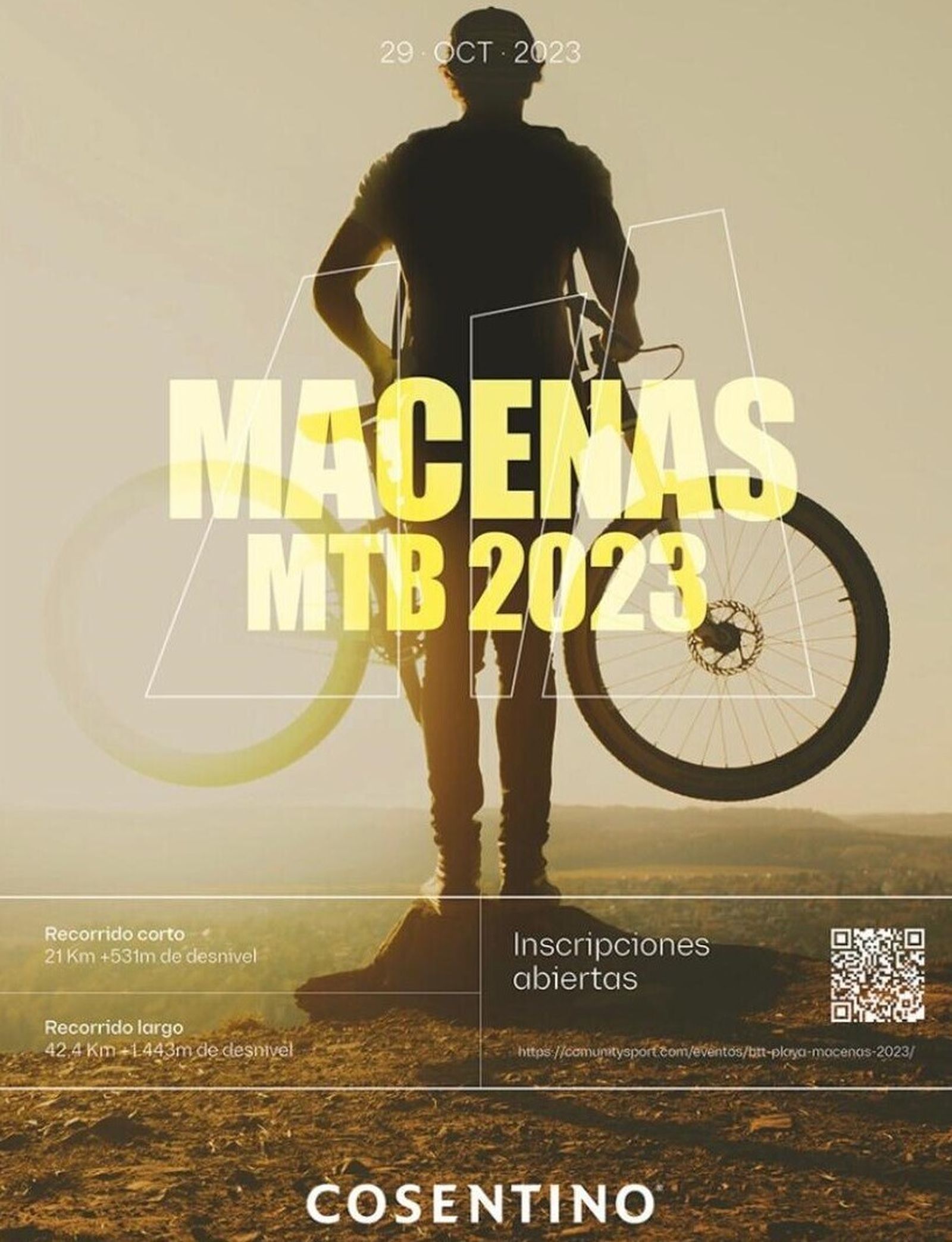 Cartel de la prueba Macenas MTB 2023 que se estrenará en el mes de octubre en la localidad de Mojácar.
