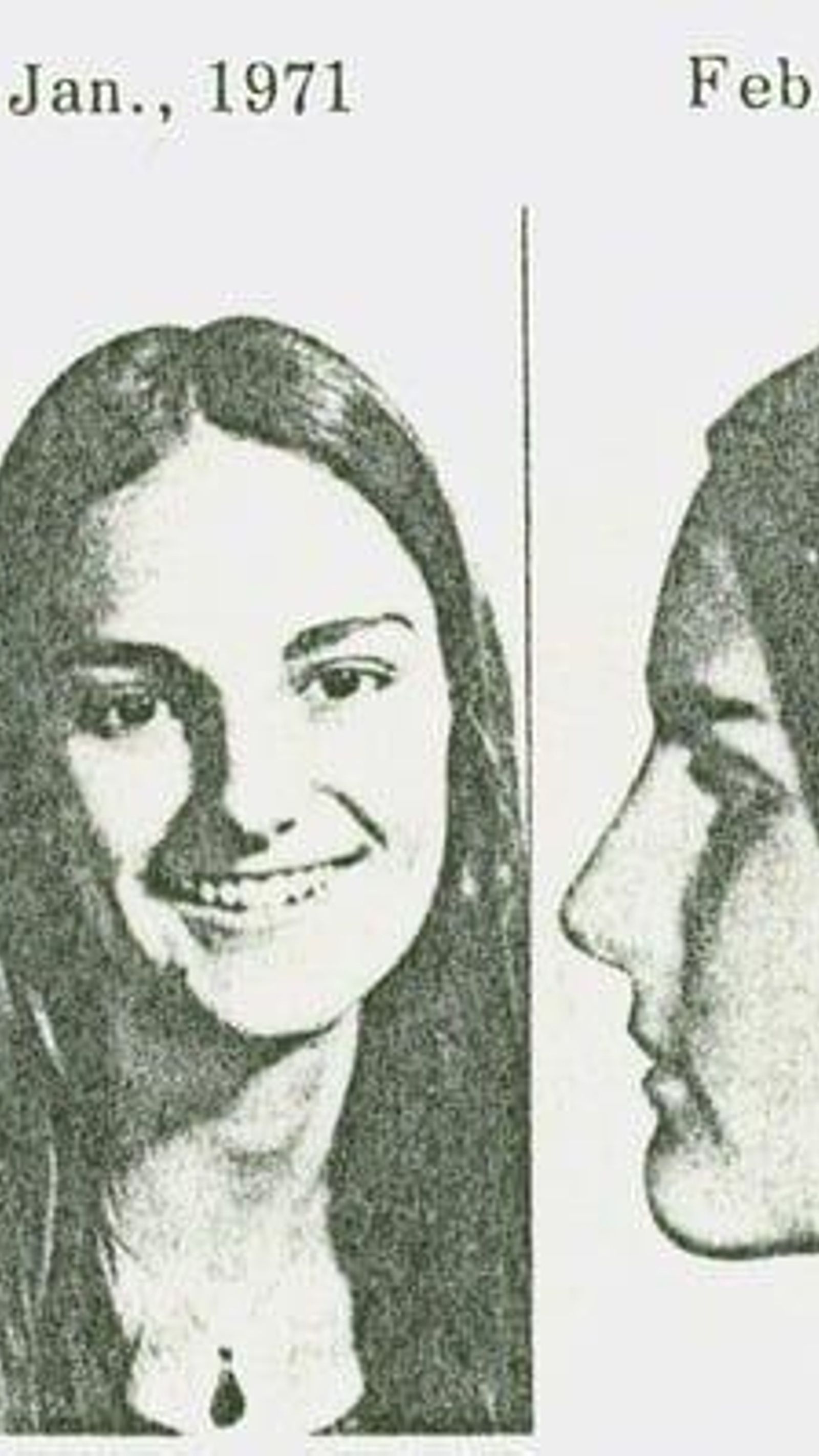 Fotografía divulgada por el FBI donde se muestra una composición de cuatro fotografías de Patricia Campbell Hearst que forma parte de un cartel de 'Se busca' para los miembros del Ejército Simbionés de Liberación.