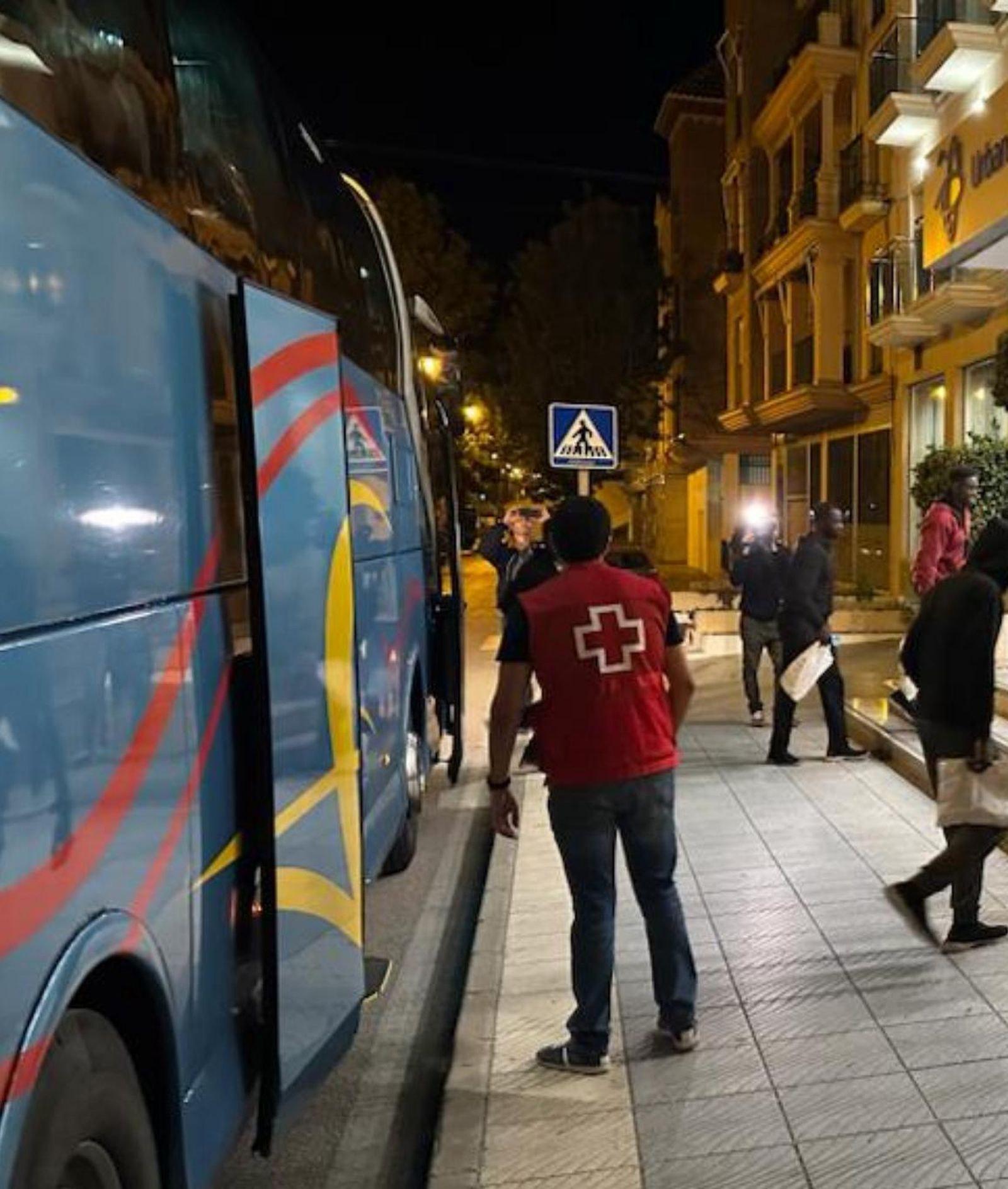 Los migrantes a su llegada a Torrox.