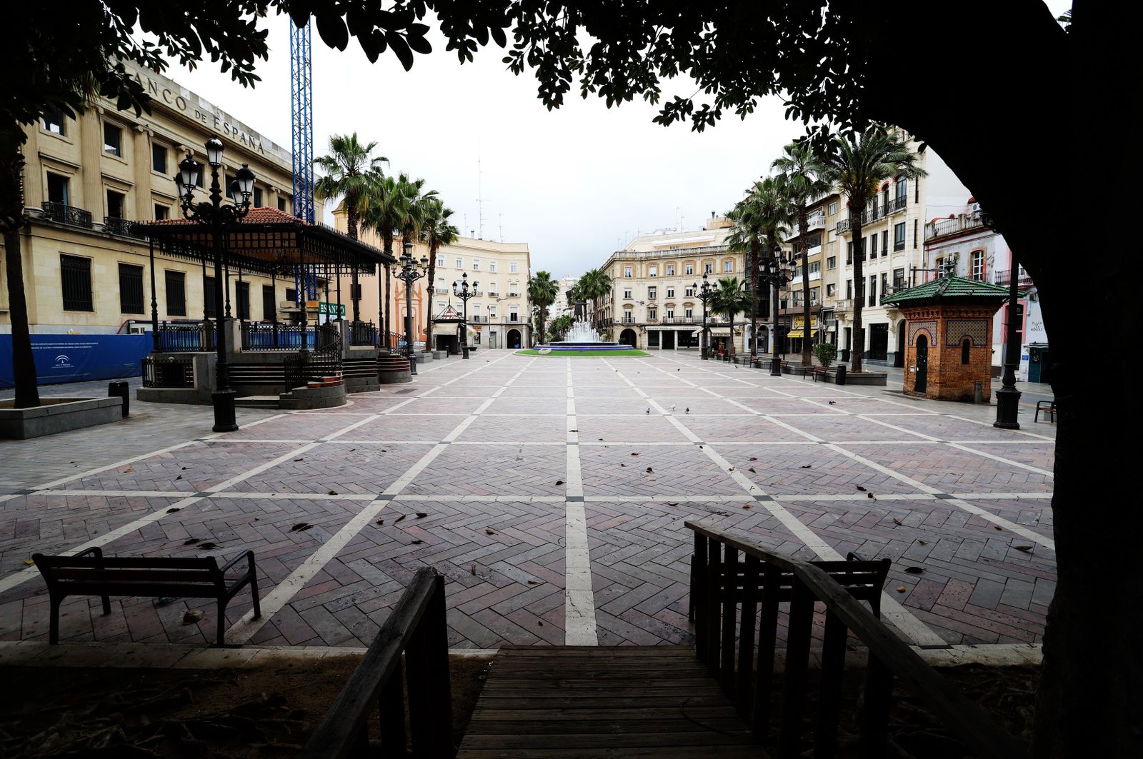 La Plaza de las Monjas, sin visitantes durante el confinamiento por coronavirus.
