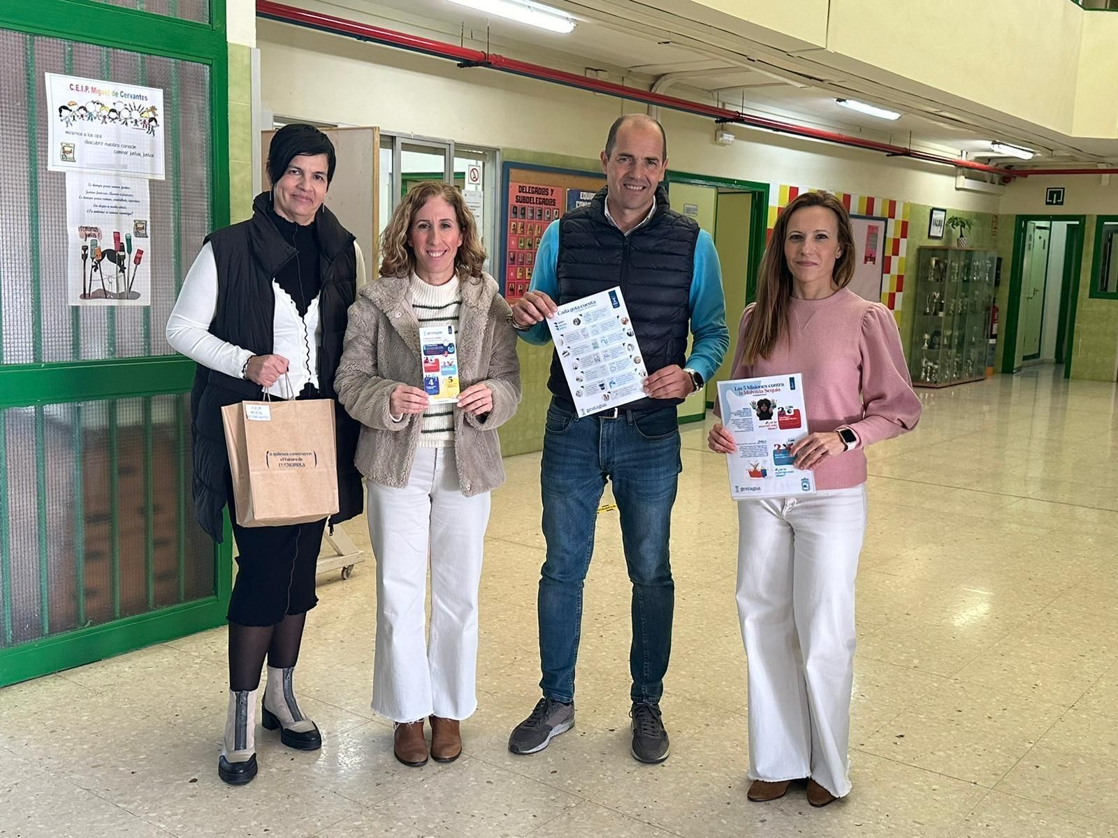 La presentación de la campaña en el colegio Cervantes.