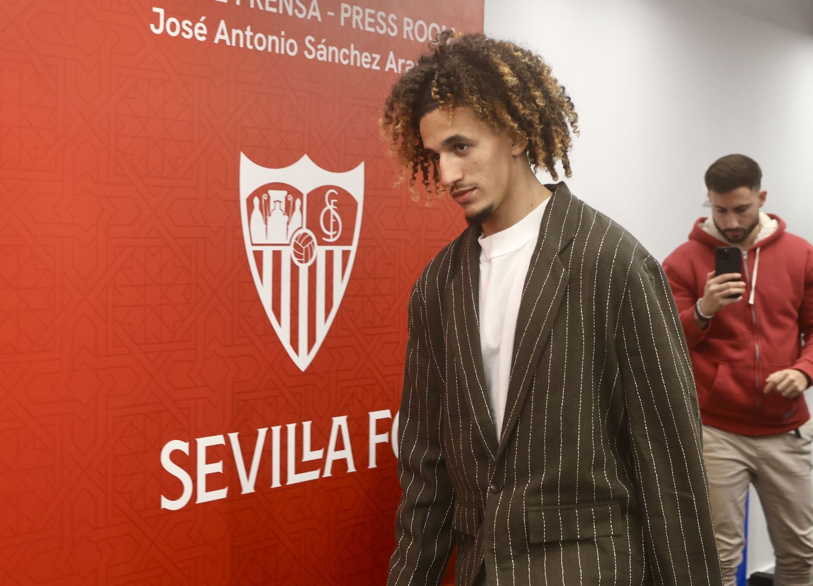 Hannibal Mejri, el día de su presentación con el Sevilla.