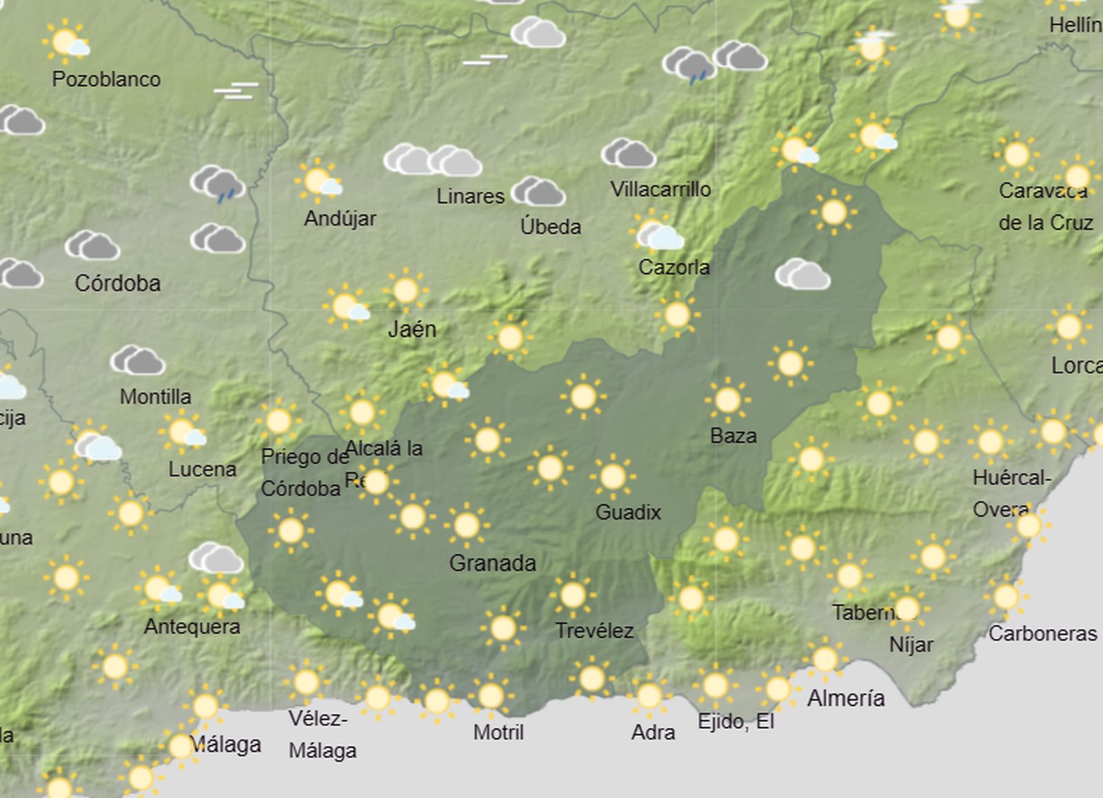 Bajan las temperaturas durante el fin de semana en la provincia de Granada