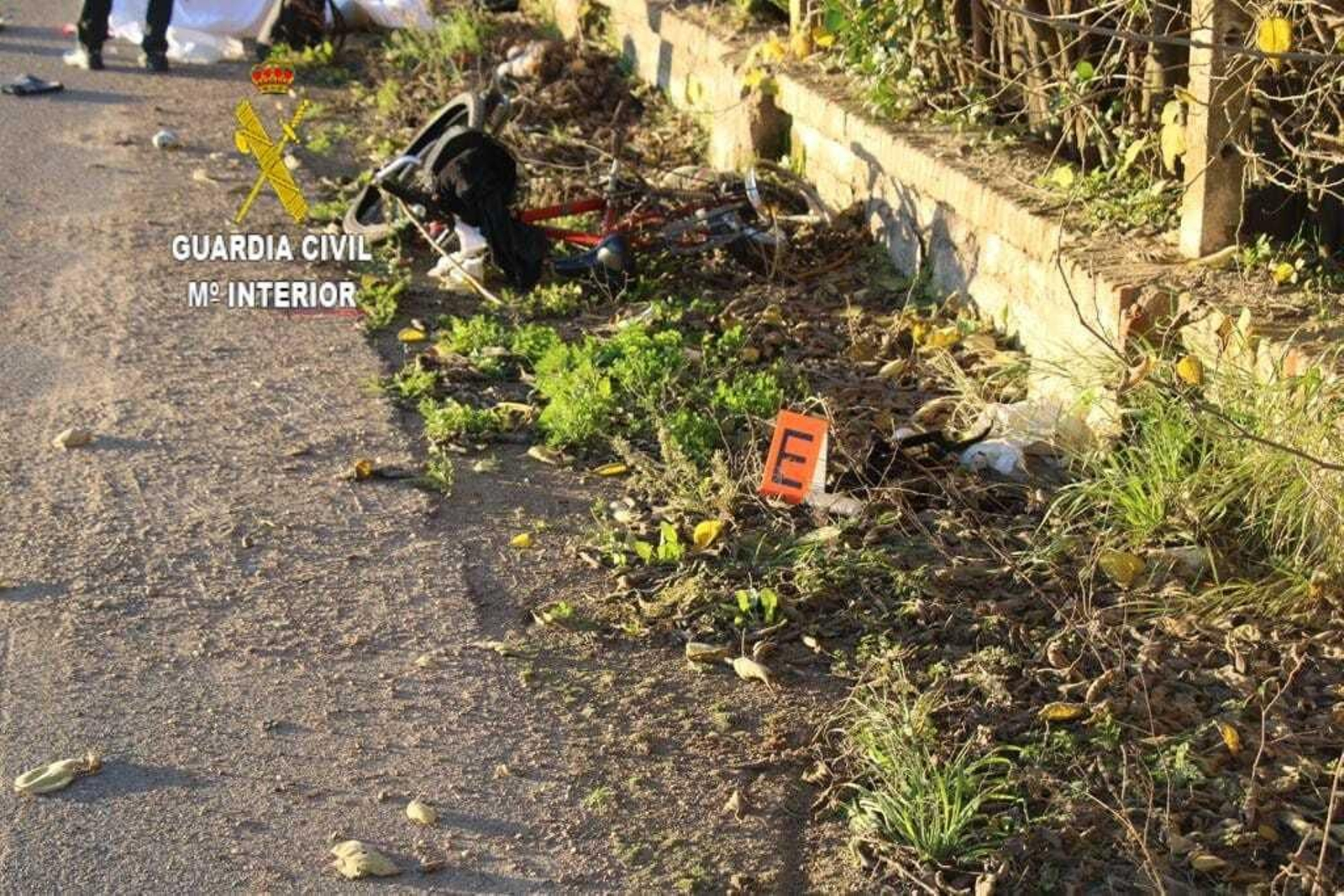 La bicicleta en el lugar del siniestro.