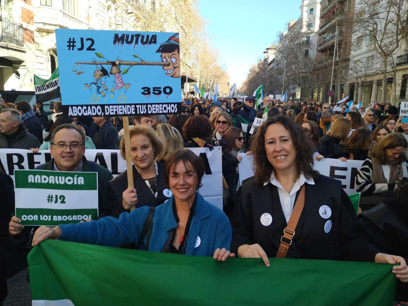Abogados gaditanos en la protesta de Madrid.