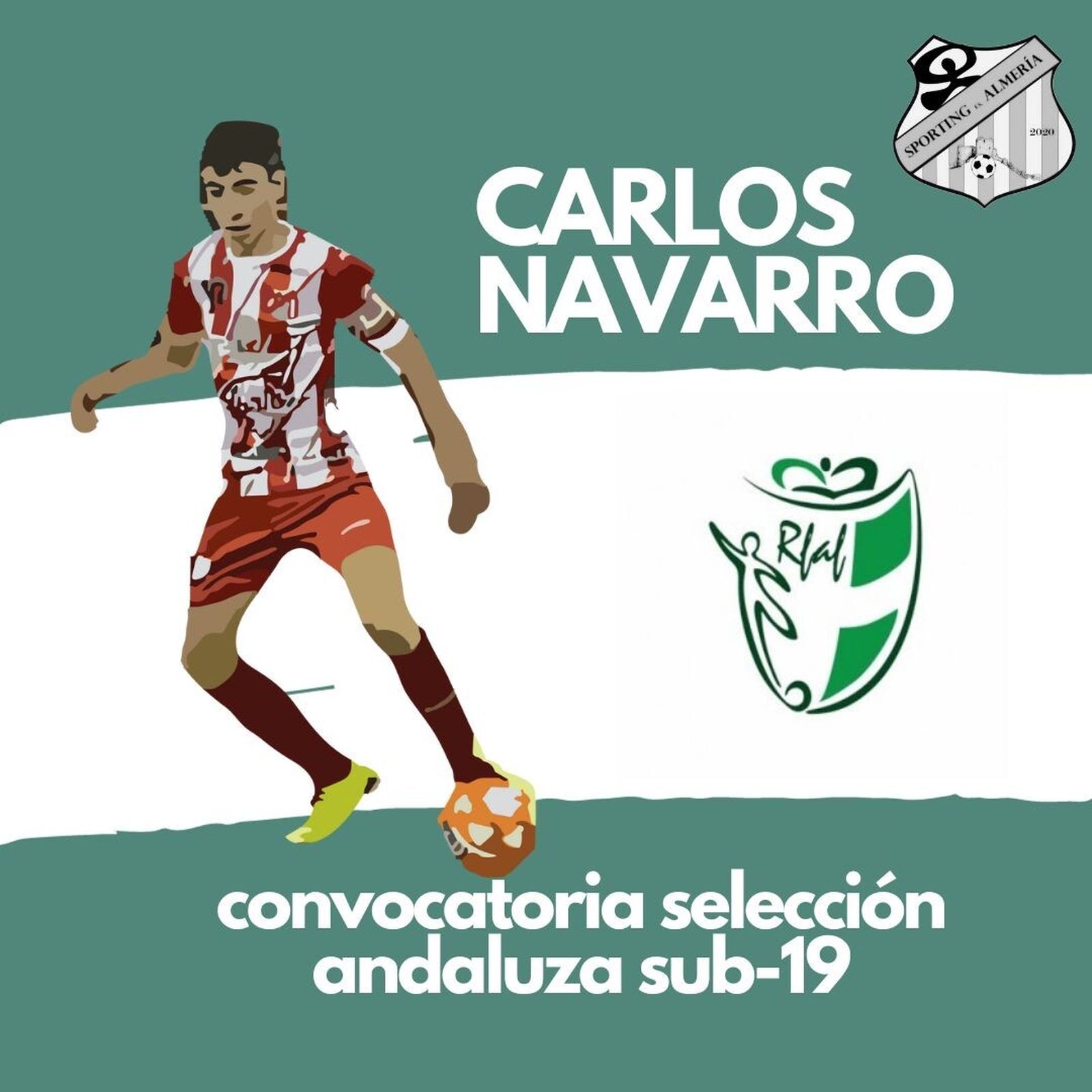 Cartel con el que el Sporting Almería anunciaba la convocatoria con la selección andaluza de uno de sus jugadores.