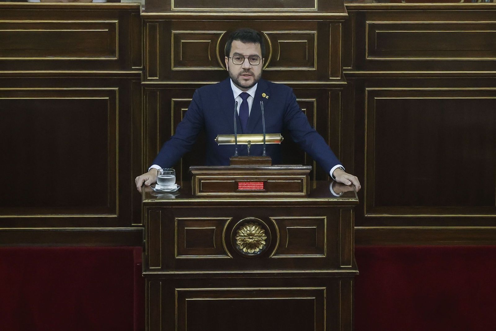 El presidente catalán, Pere Aragonés, esta semana en el Senado