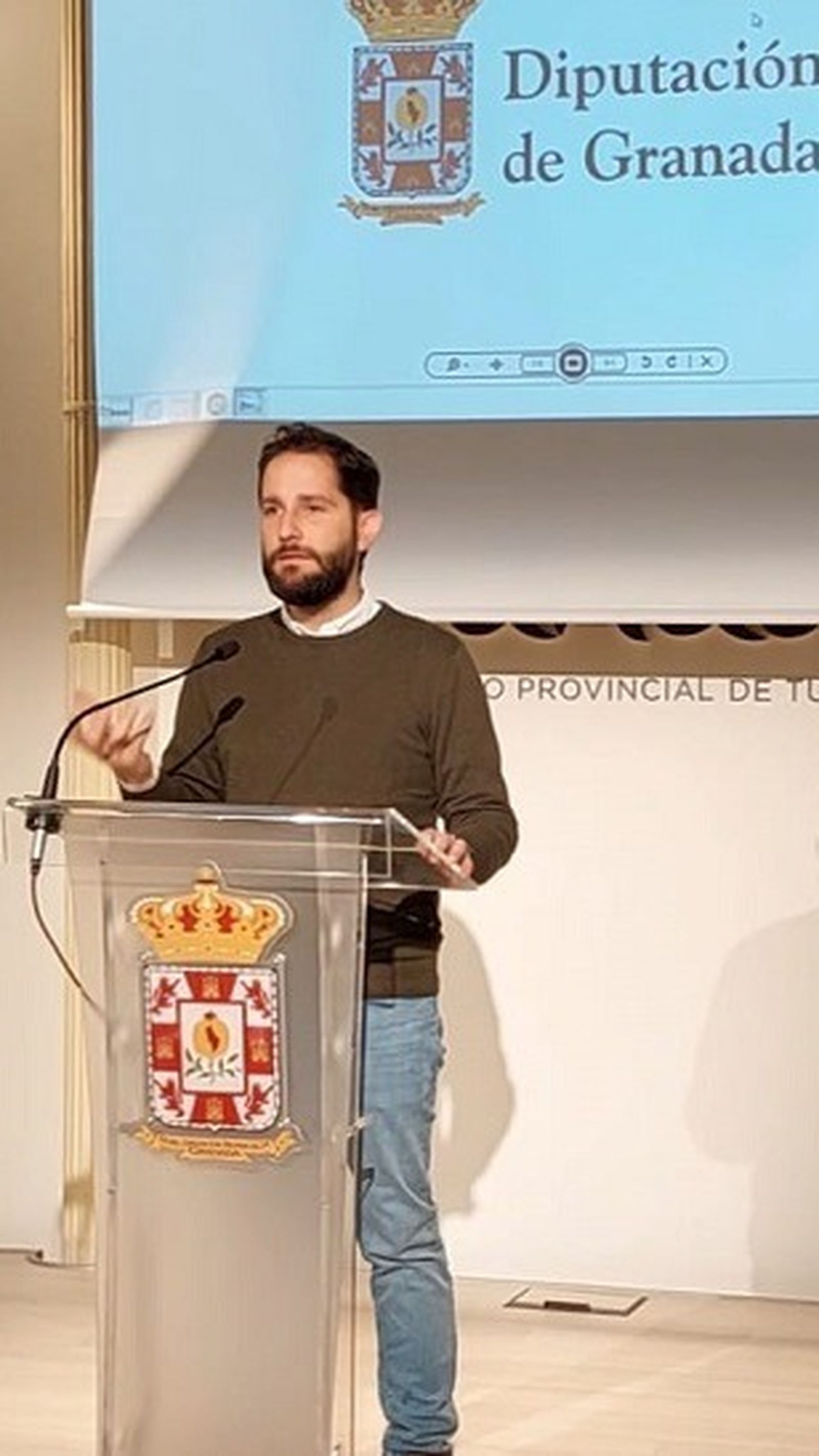 Pedro Sánchez, alcalde de Láchar en la presentación del municipio en el evento de Diputación la semana pasada.