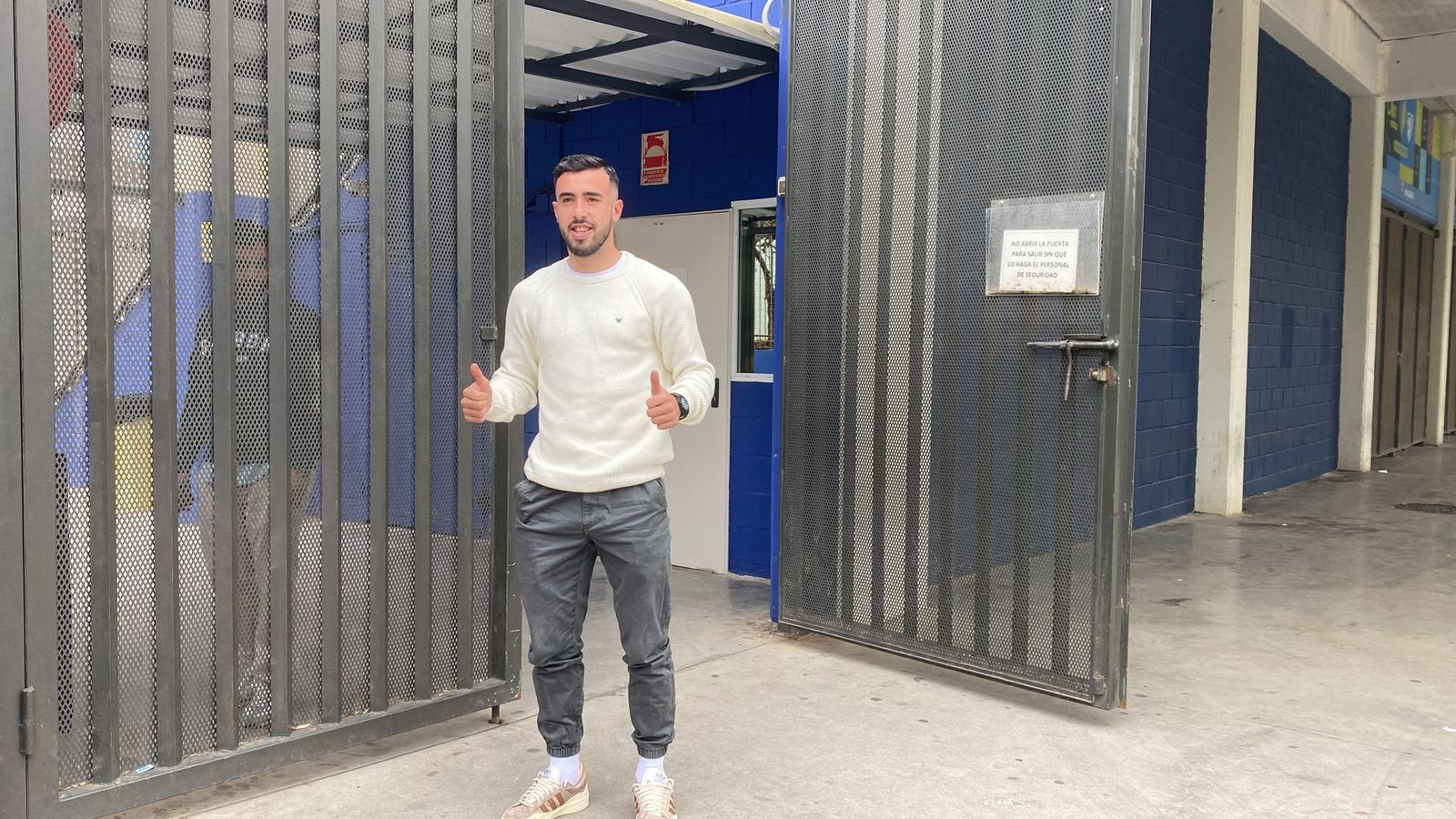 Carlos Puga, en La Rosaleda