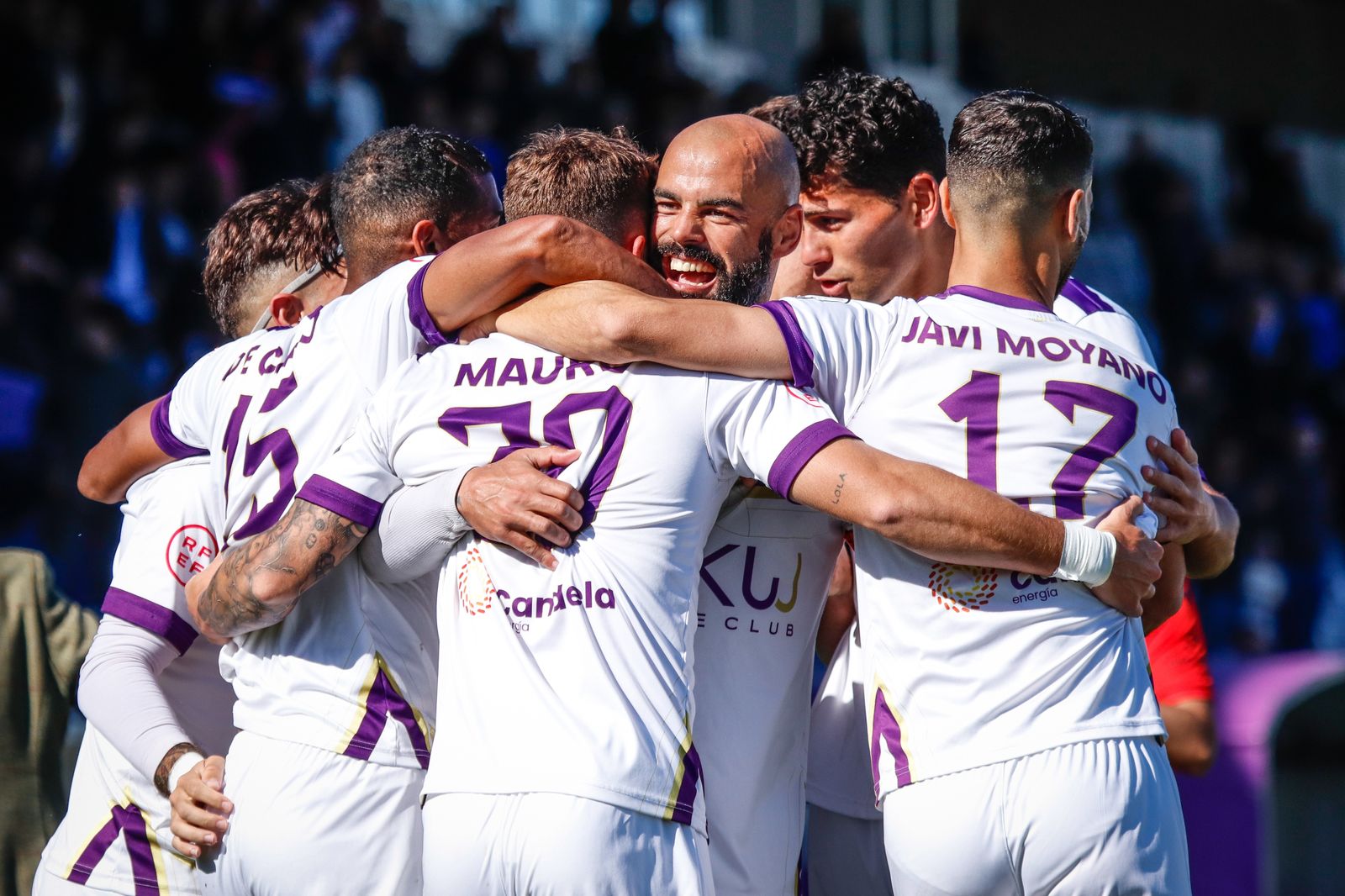Celebración de uno de los dos goles del Real Jaén.