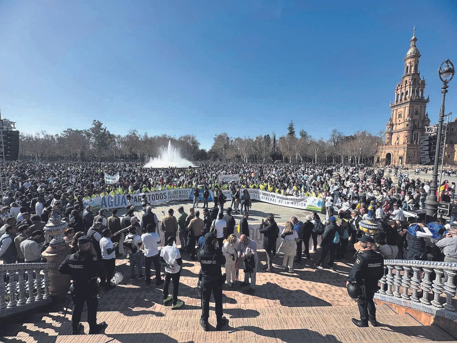 El campo onubense en la manifestación de este jueves en Sevilla.