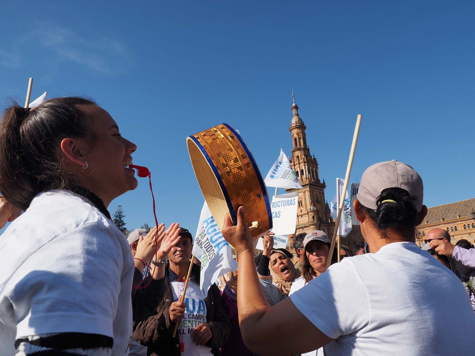 Las mejores imágenes de la manifestación de los agricultores de Huelva en Sevilla