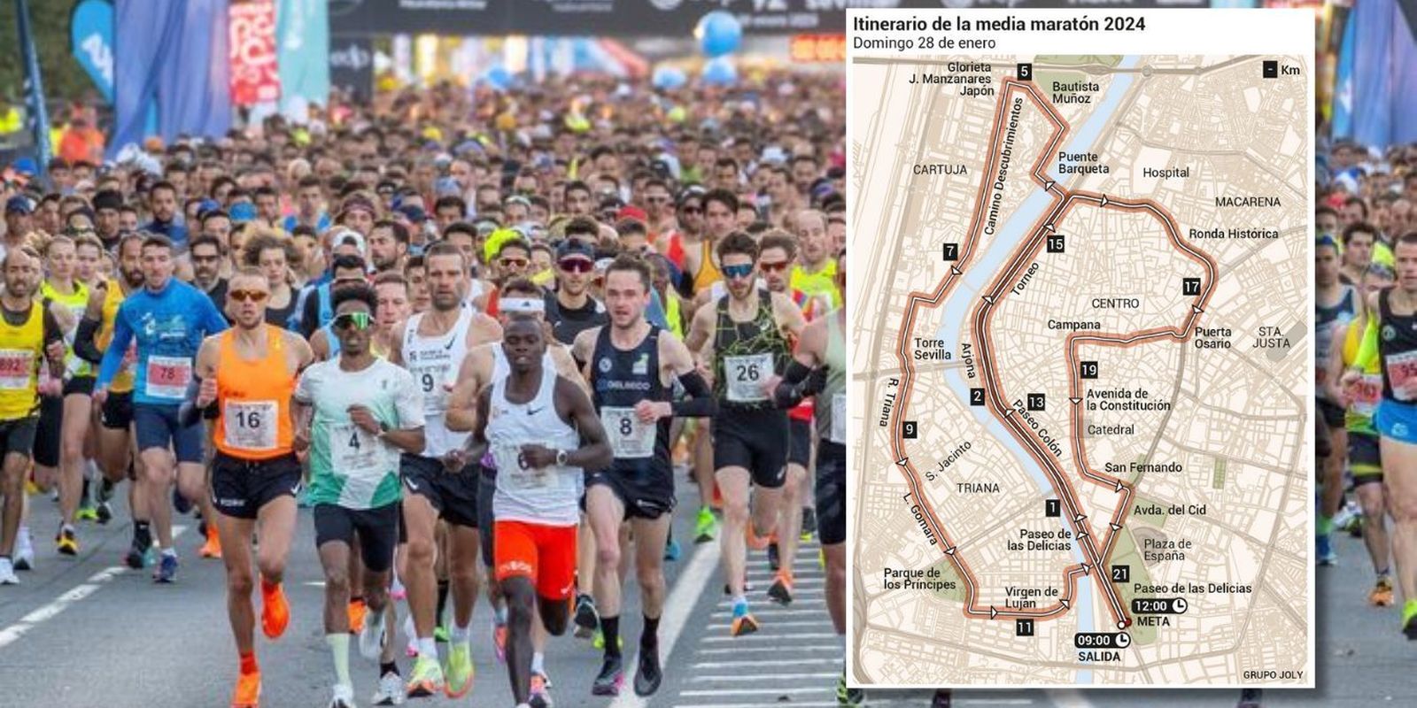Estos son los cortes de tráfico en Sevilla por la Media Maratón 2024