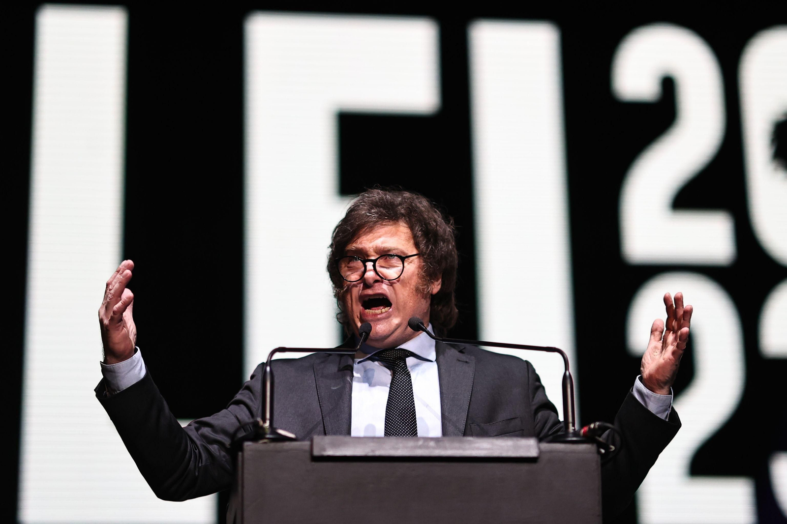 Javier Milei, en un mitin electoral