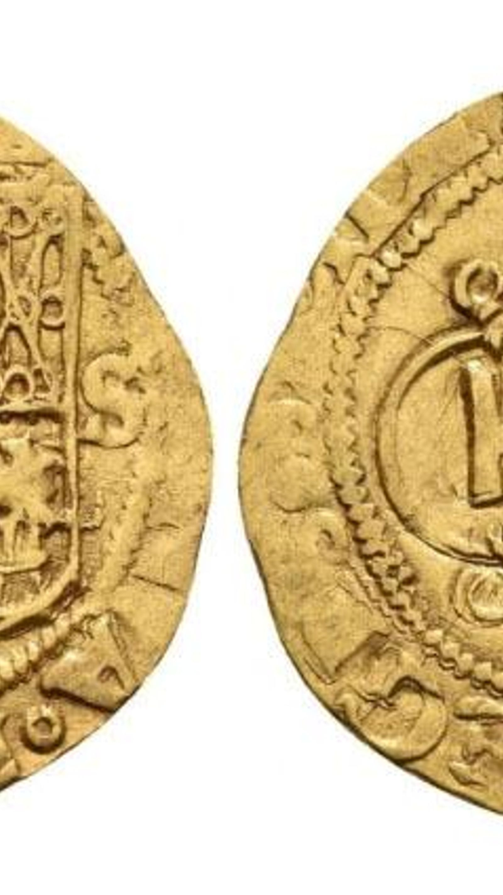 Escudo de los reyes católicos dedicado a su hija y nieto, con el escudo de Jerusalén el en reverso
