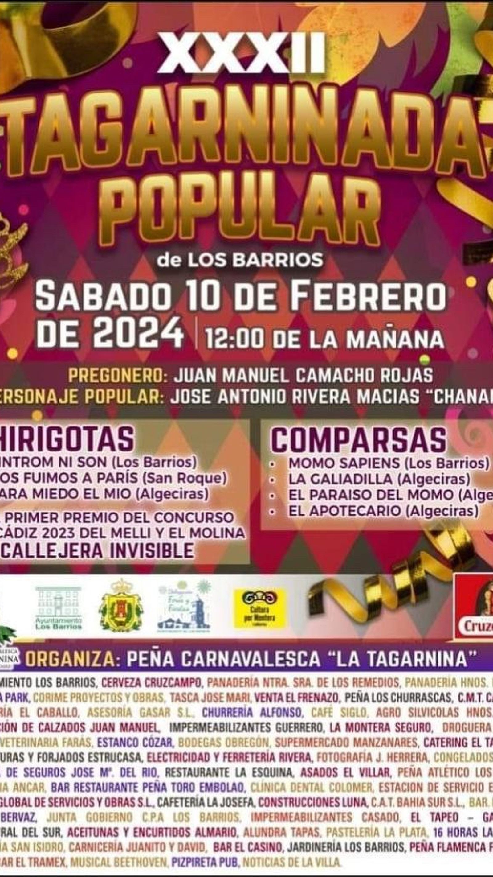 Cartel XXXII Tagarninada Popular 2024 Los Barrios