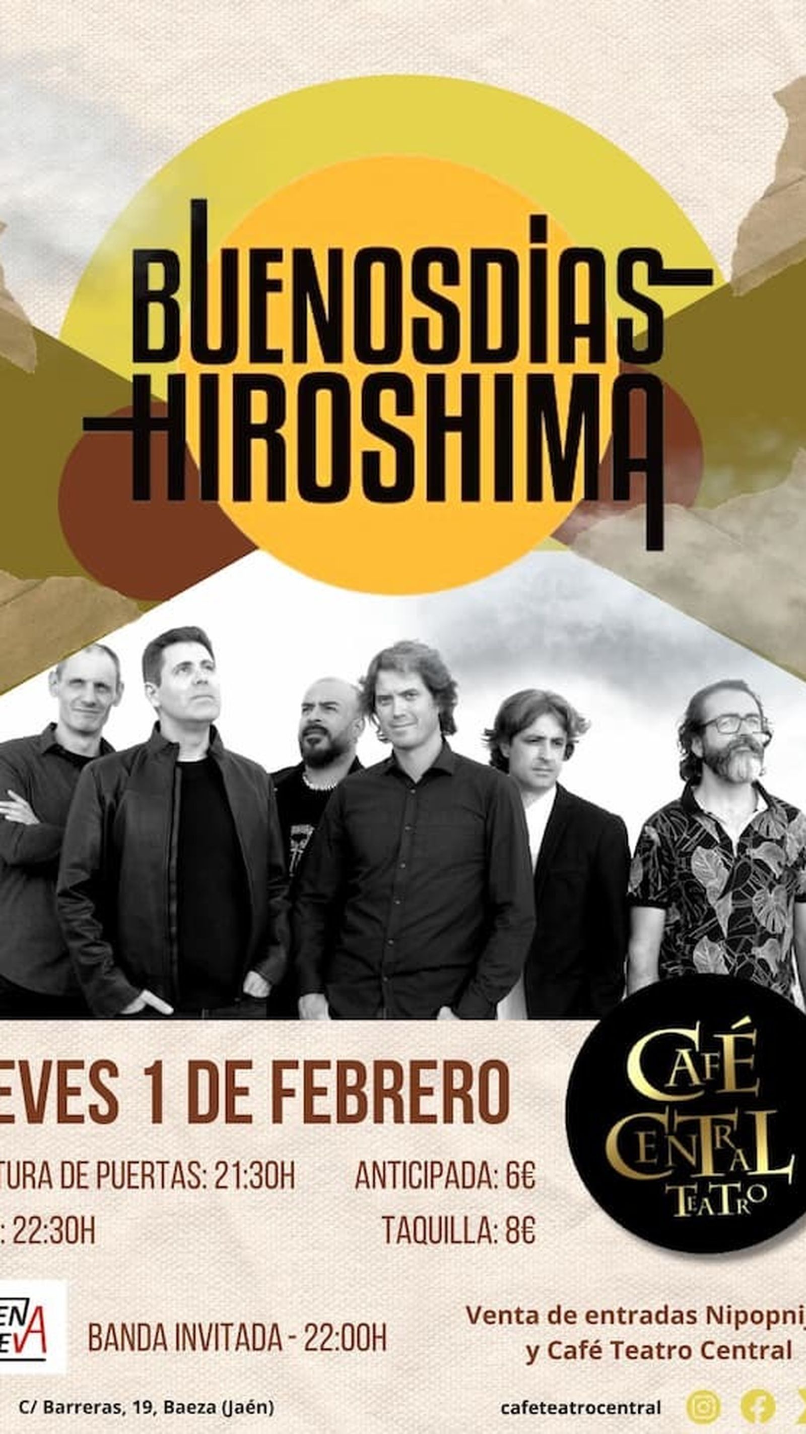 Buenos Días Hiroshima estrena su primer disco ante el público baezano este jueves.