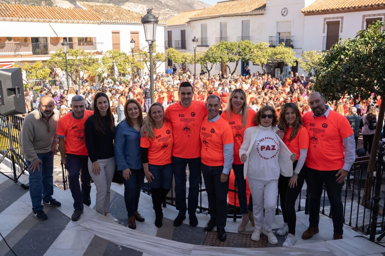 El acto de celebración de la Marcha por la paz.