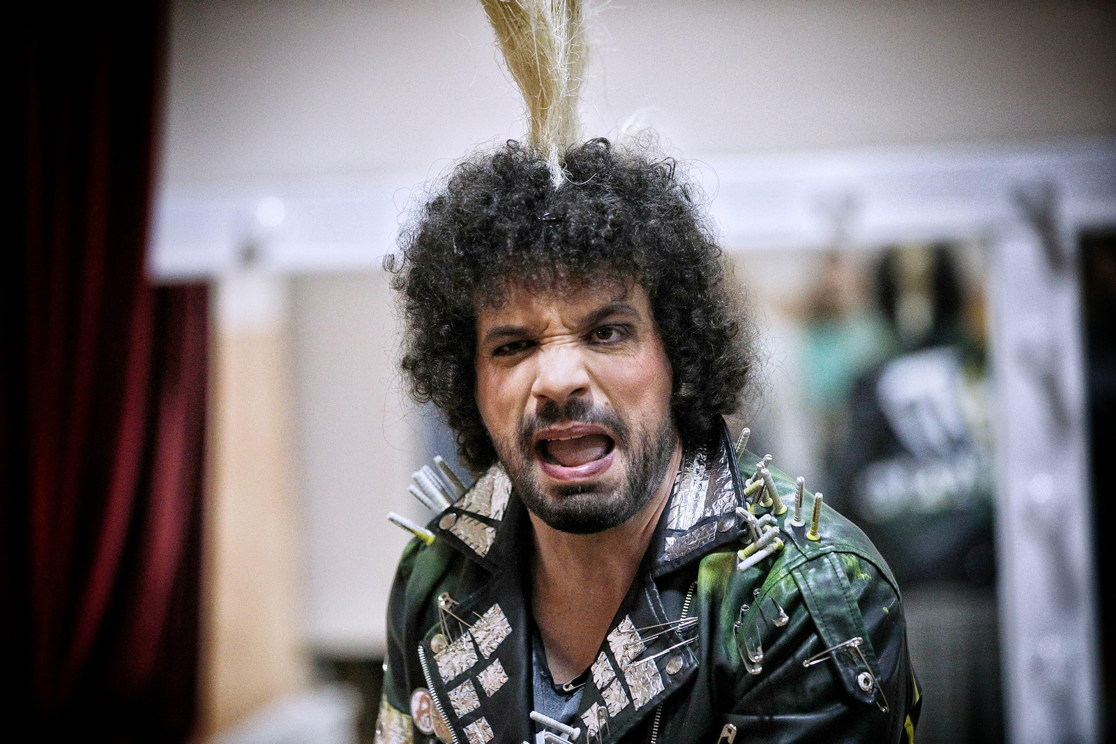 Miguel Ángel Moreno en los camerinos del Falla.