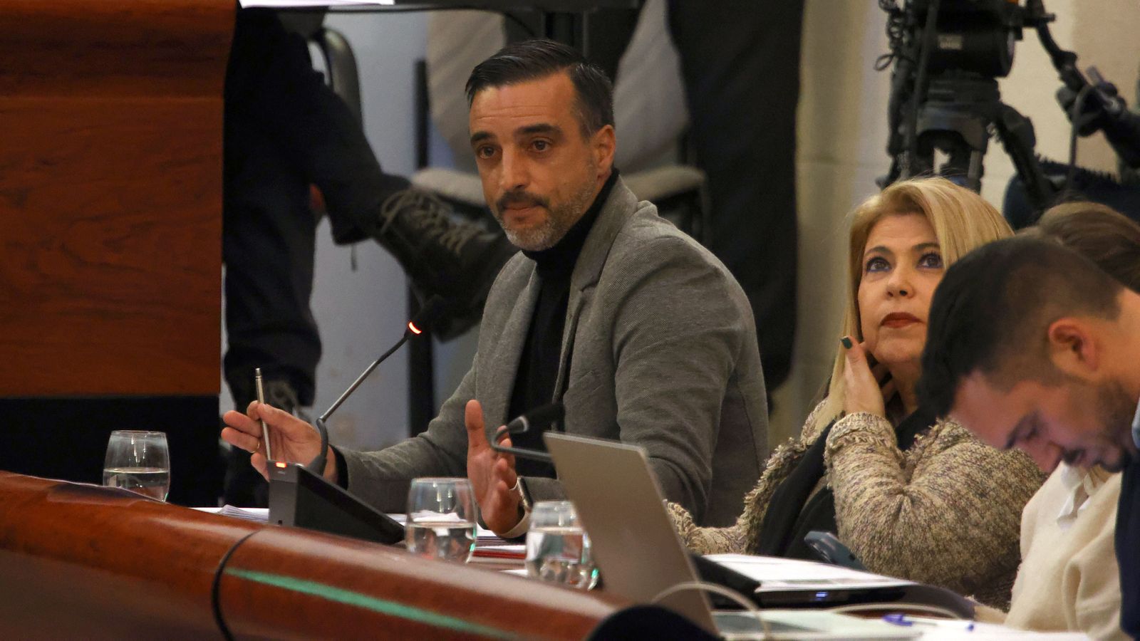 José Antonio Díaz, portavoz del PSOE, durante un pleno en el Ayuntamiento.