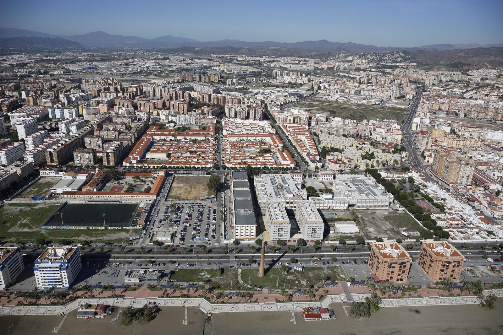 Vista aérea de Málaga.