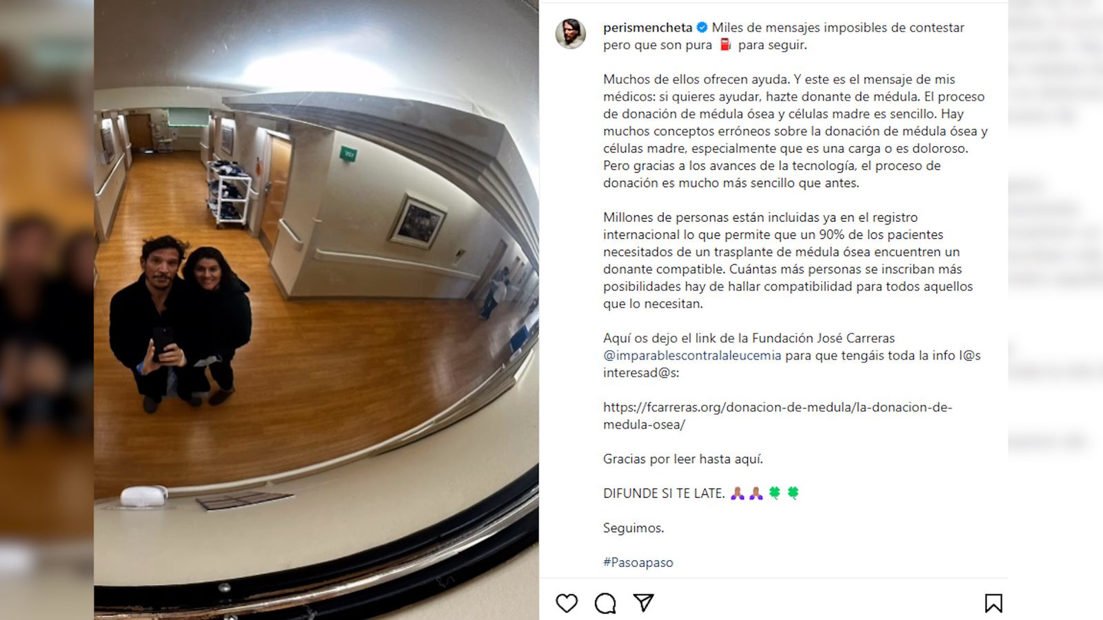 Sergio Peris-Mencheta lanza un mensaje desde el hospital