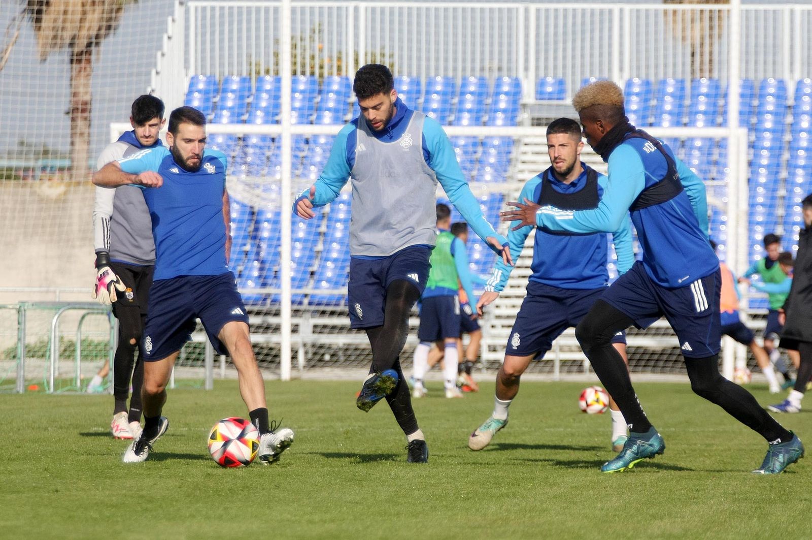 Antoñito, Luis Alcalde, Antonio Domínguez y Liberman entrenan en la Ciudad Deportiva.