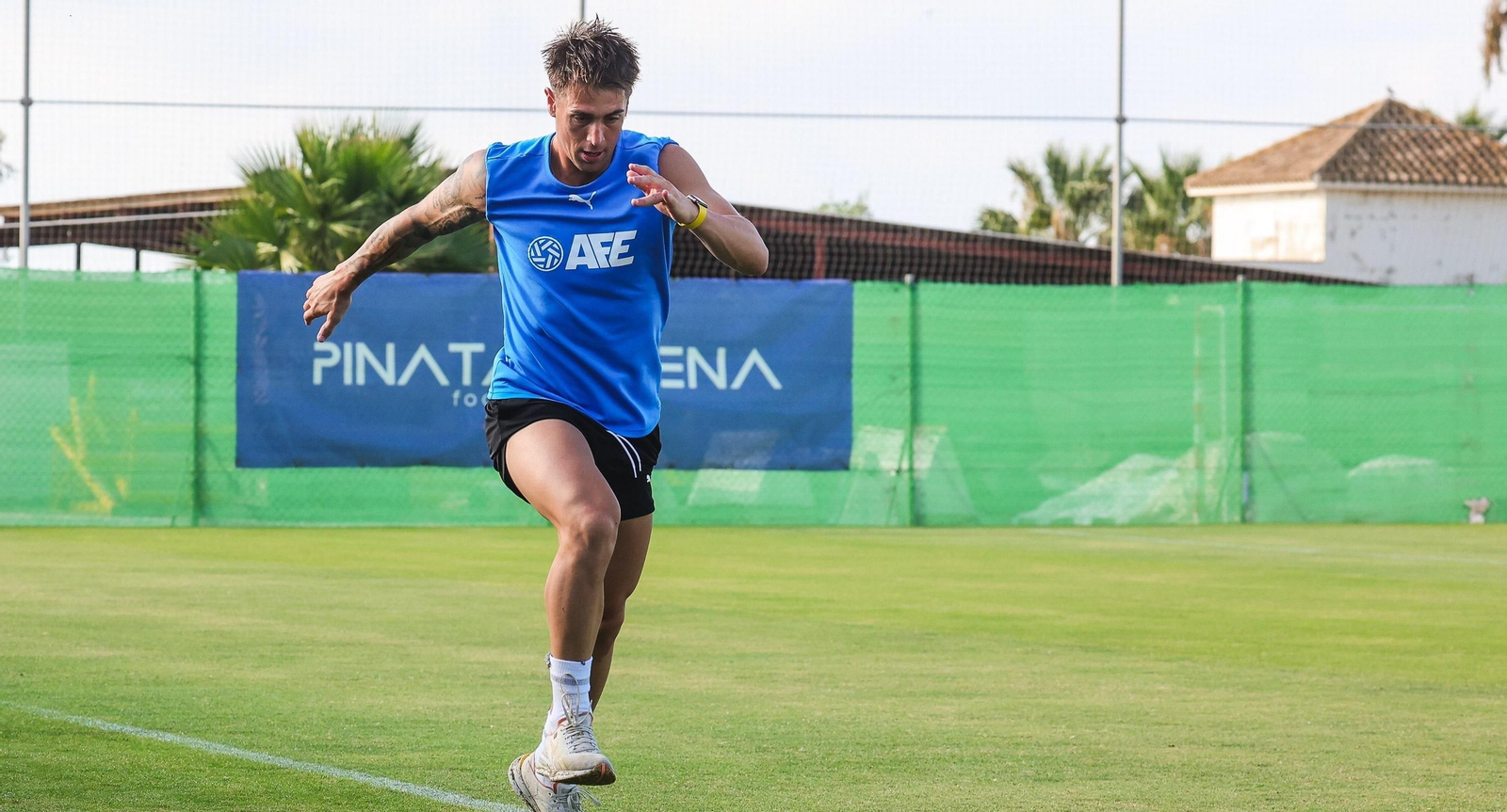 Manuel Raíllo, durante un entrenamiento con las sesiones AFE.