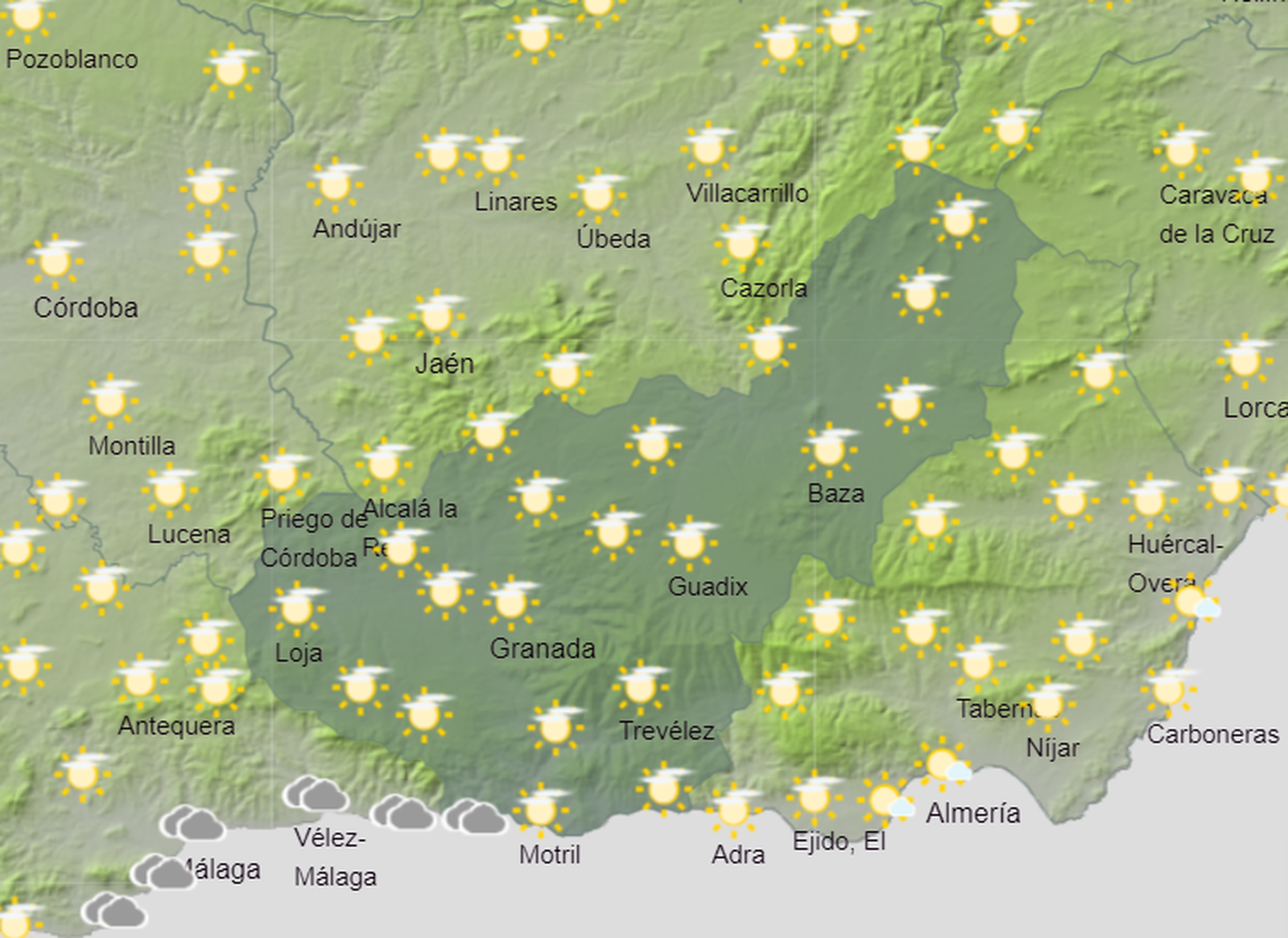 Tiempo Granada | El termómetro registra un ligero descenso en la provincia de Granada