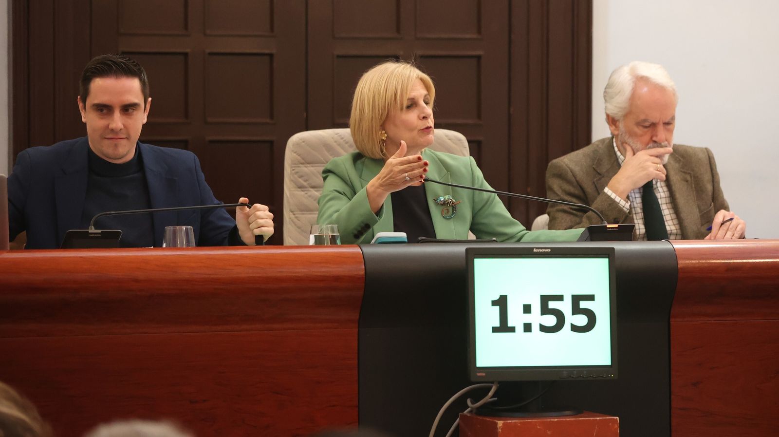 La alcaldesa de Jerez, durante el pleno municipal celebrado el pasado viernes.