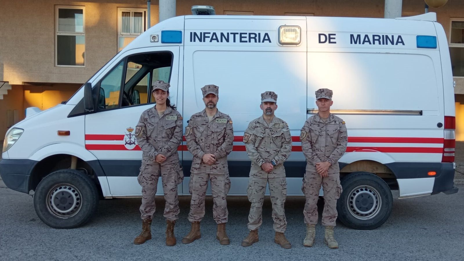 Personal de la Compañía de Sanidad del Grupo de Apoyo de Servicios de Combate (GASC) de la Brigada de Infantería de Marina Tercio de Armada, de San Fernando.