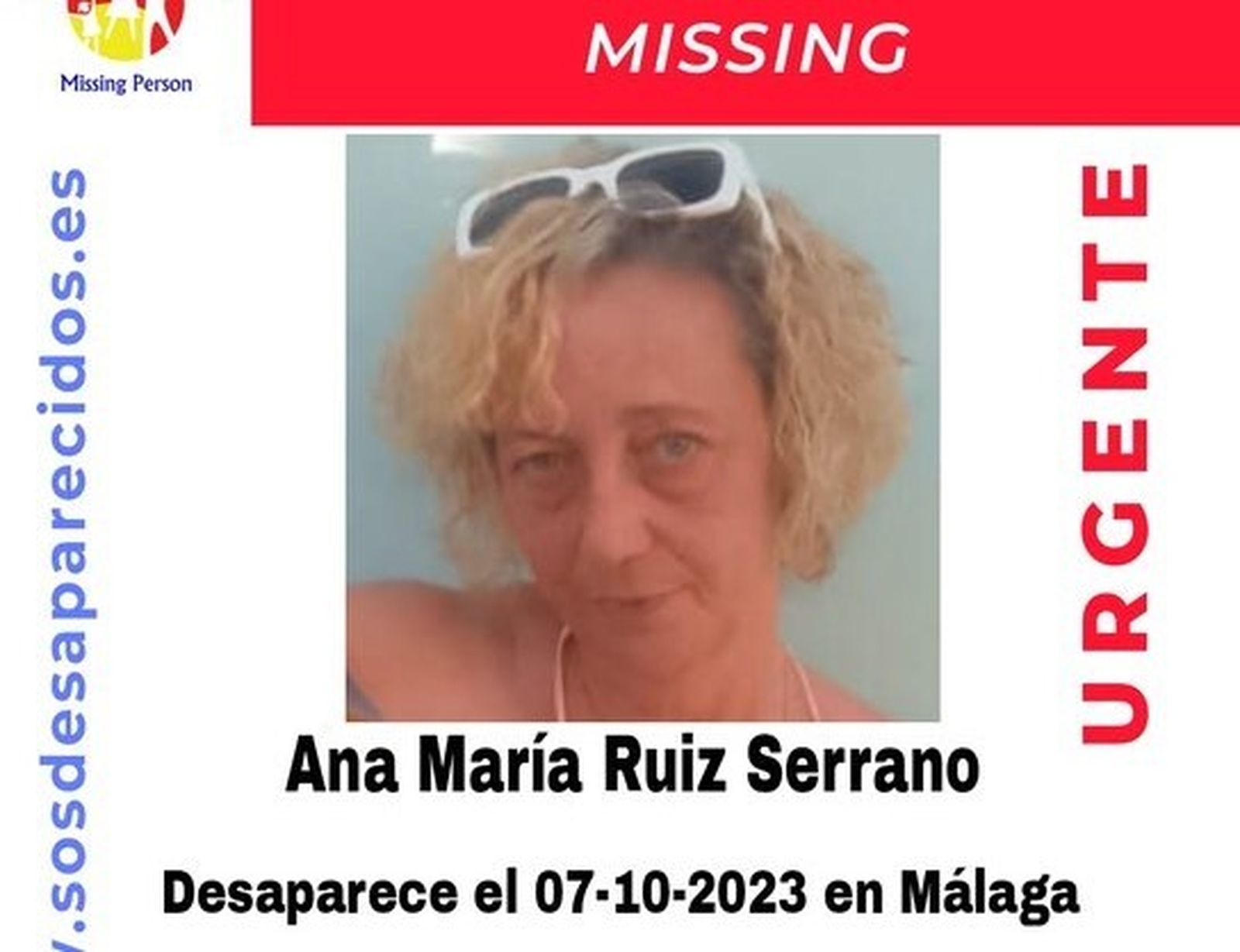 Imagen de la mujer desaparecida en Málaga, Ana María Ruiz Serrano