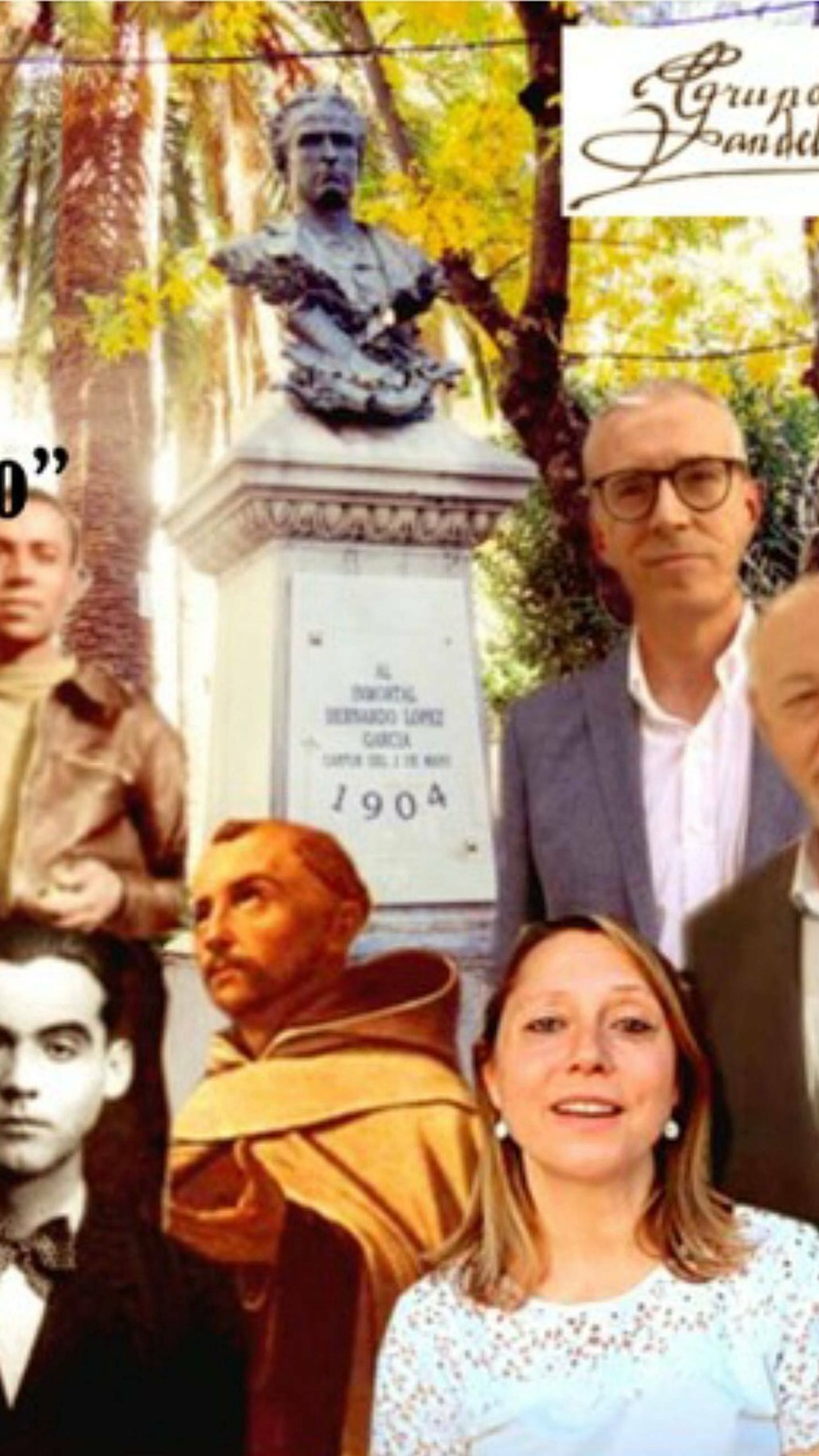 En el cartel de la actividad aparecen varios semblantes de autores famosos relacionados con Jaén.