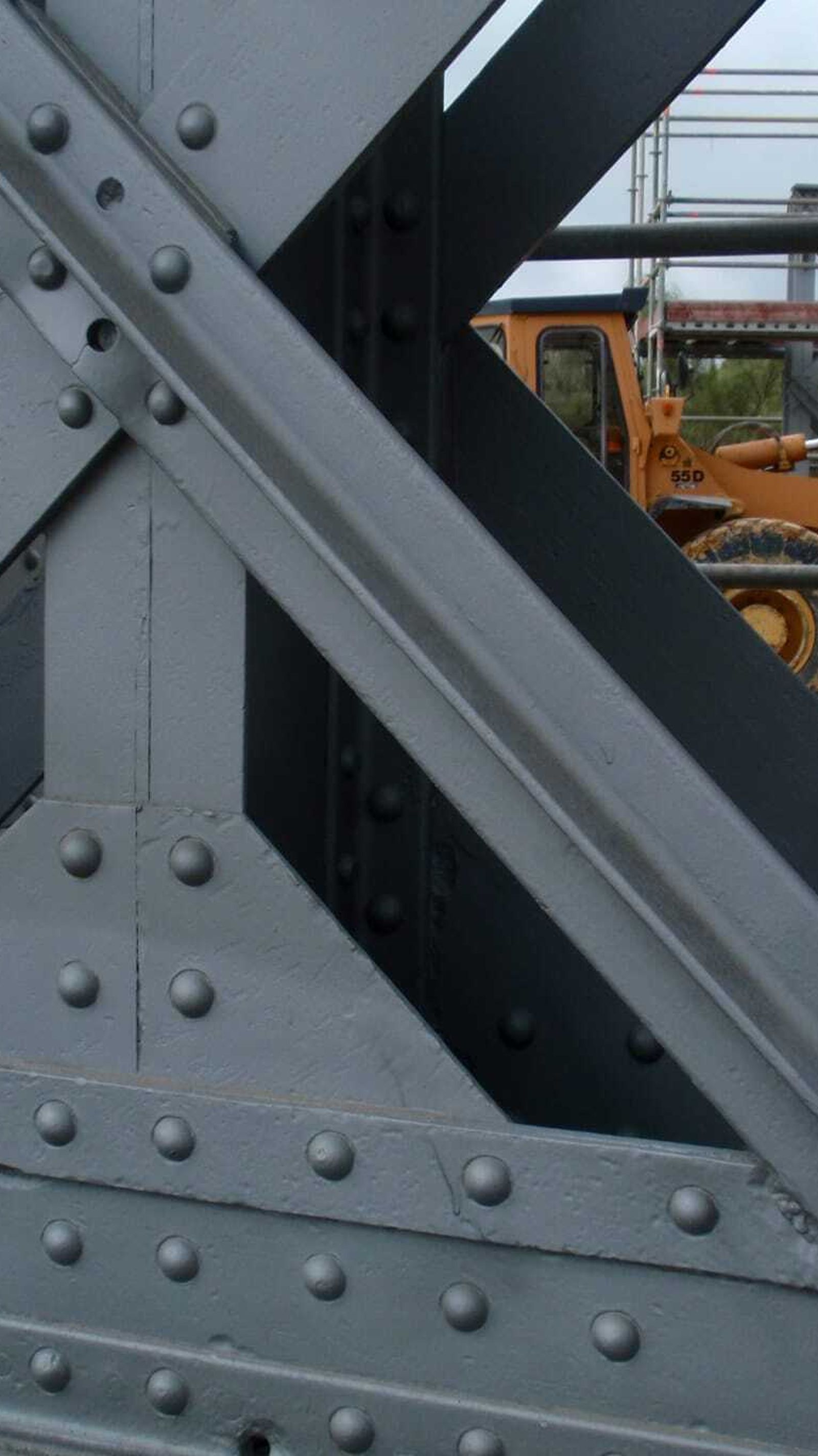 Detalle de los remaches y soldaduras de la estructura, de mediados del siglo XIX.