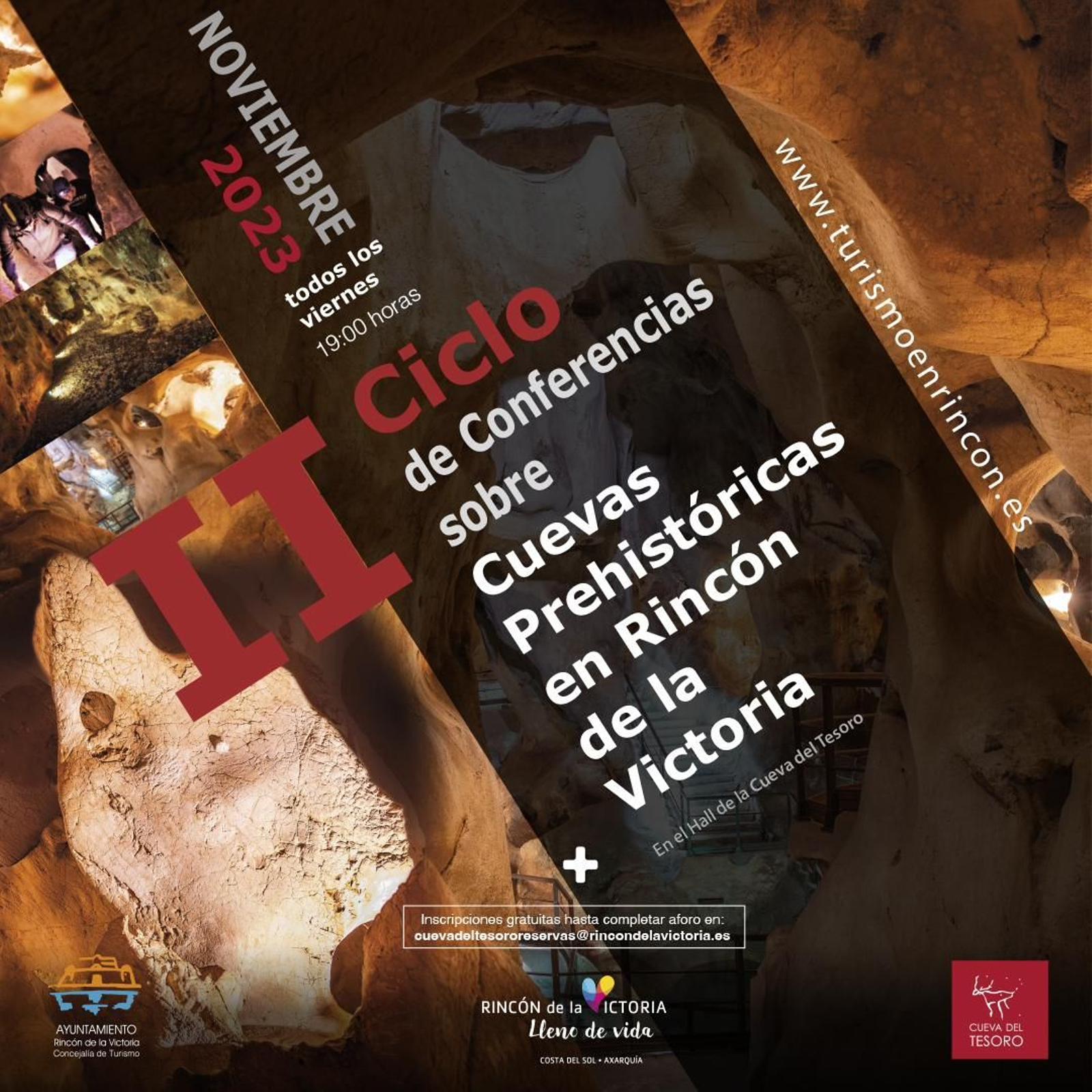 Cartel del II Ciclo de Conferencias sobre Cuevas Prehistóricas