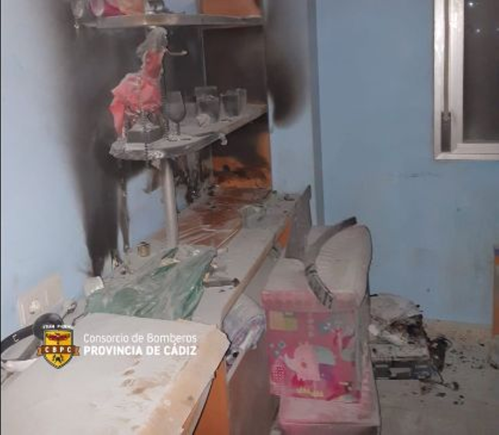 Estado de la estancia tras el fuego.