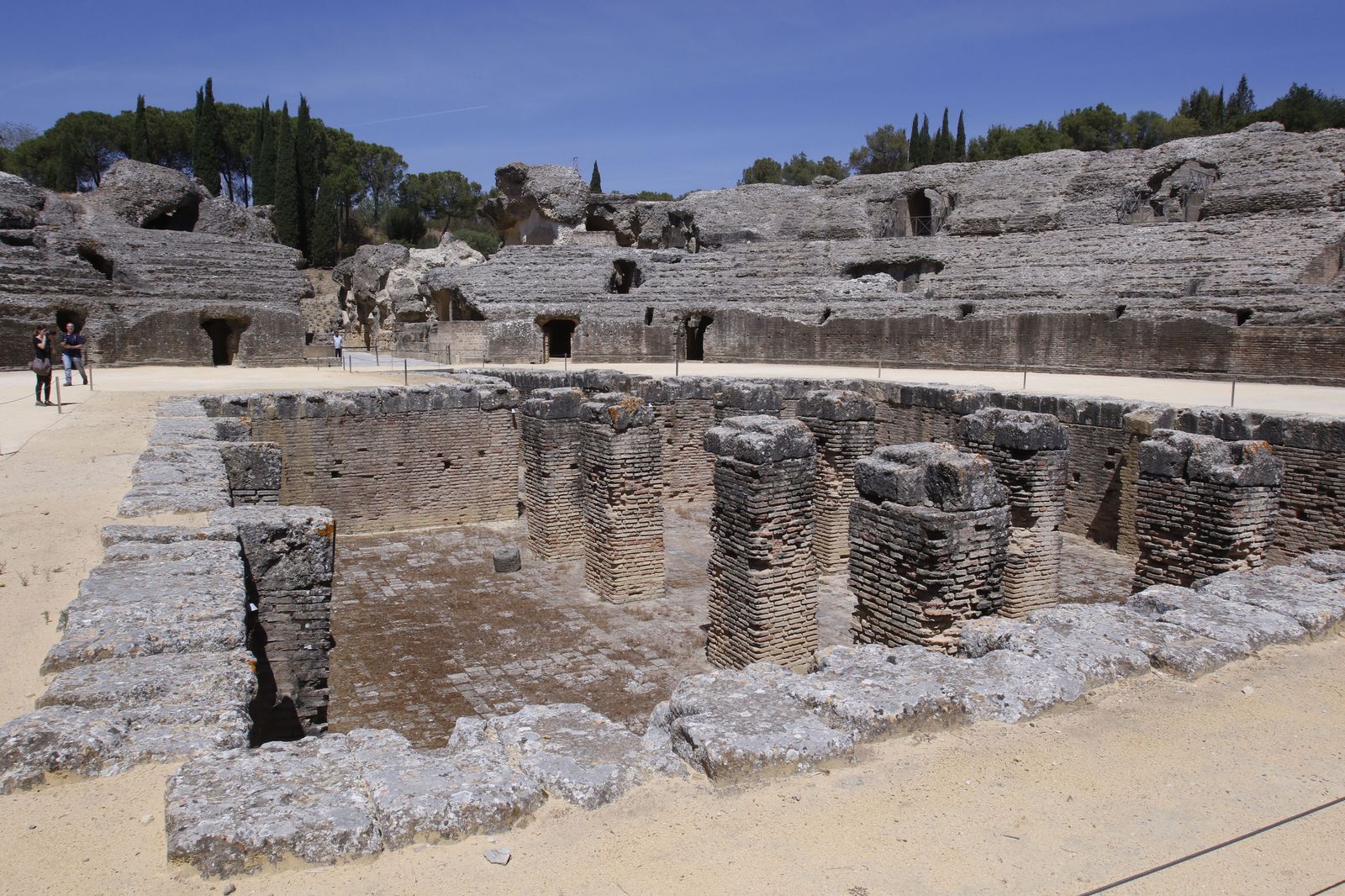 El anfiteatro romano de Itálica.