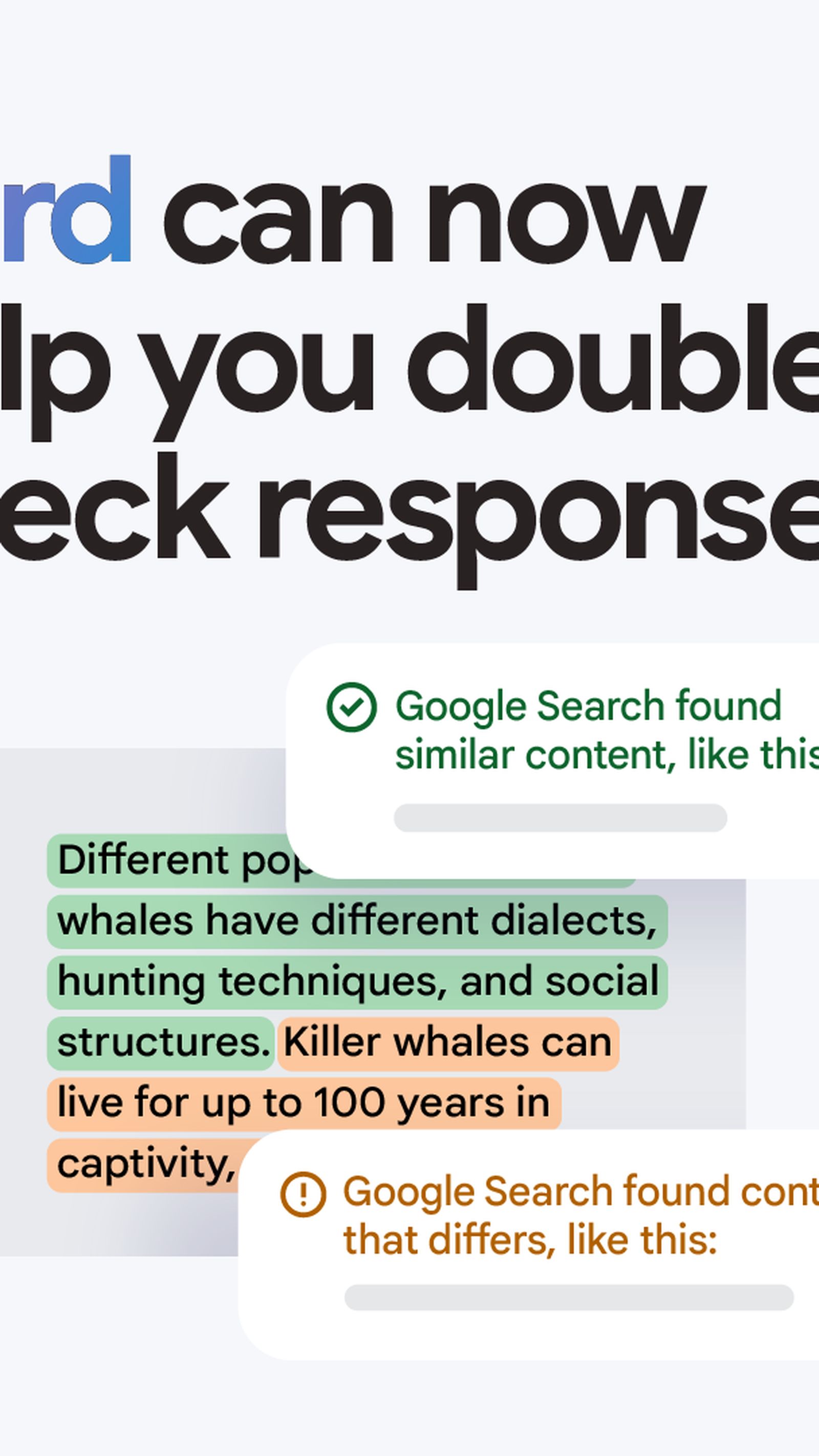 Google Bard, comprobación de contenidos