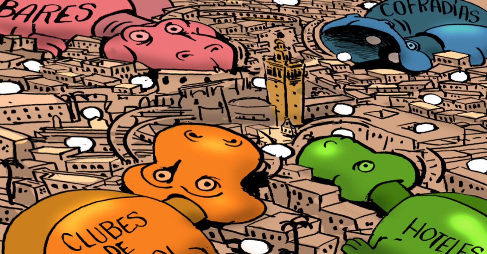 Los cuatro grupos de presión de Sevilla.