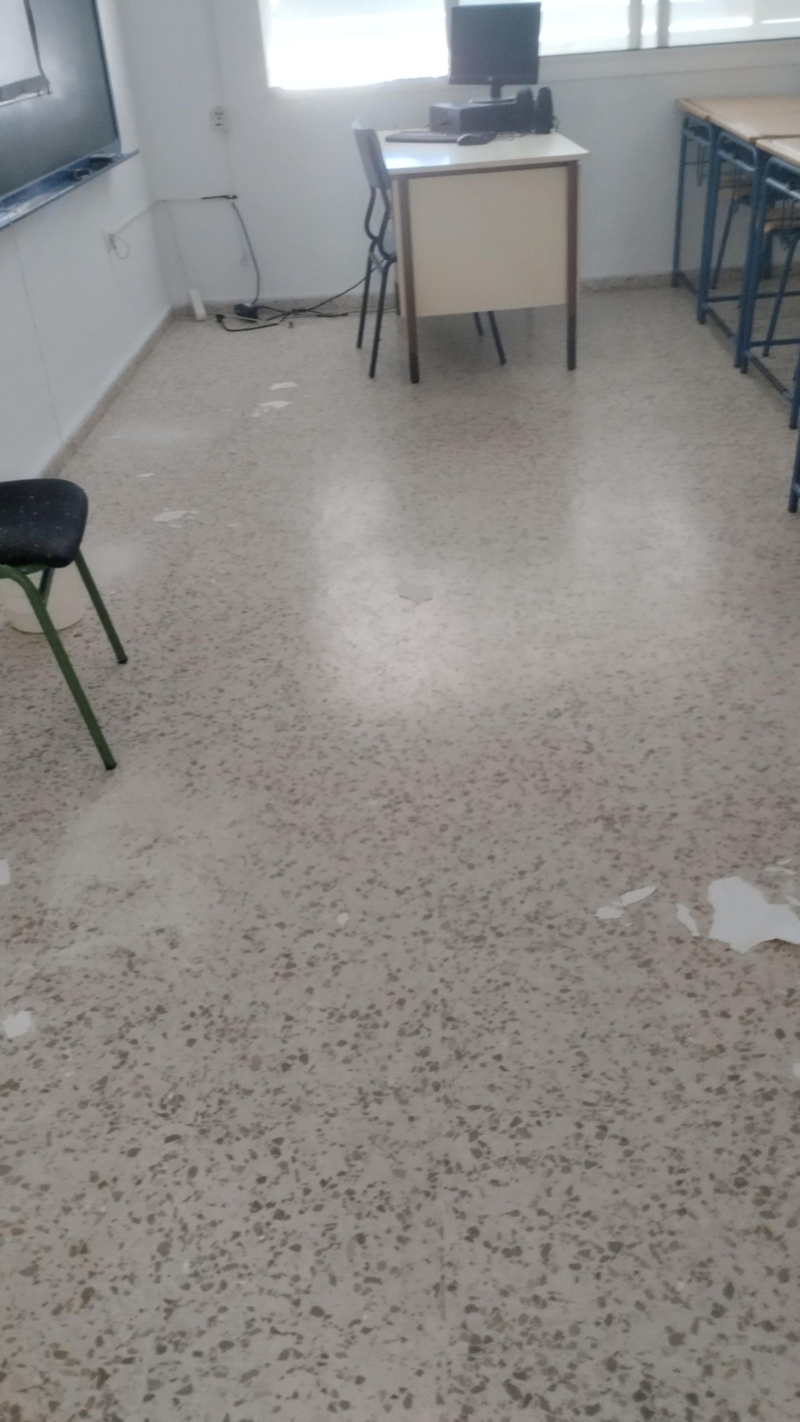 Una imagen del aula que ha tenido que ser clausurada.