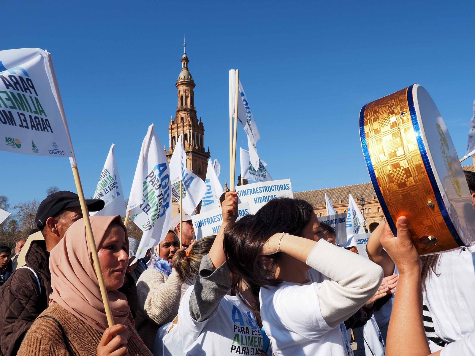Las mejores imágenes de la manifestación de los agricultores de Huelva en Sevilla