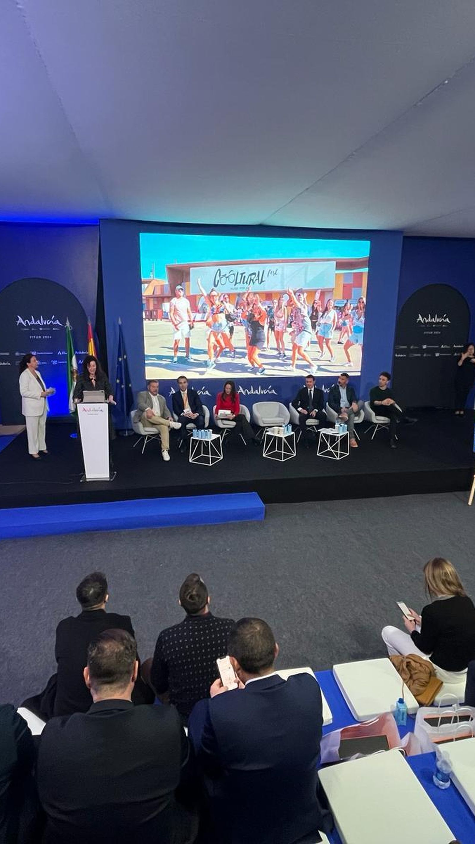 La alcaldesa durante la presentación del Cooltural Fest en Fitur