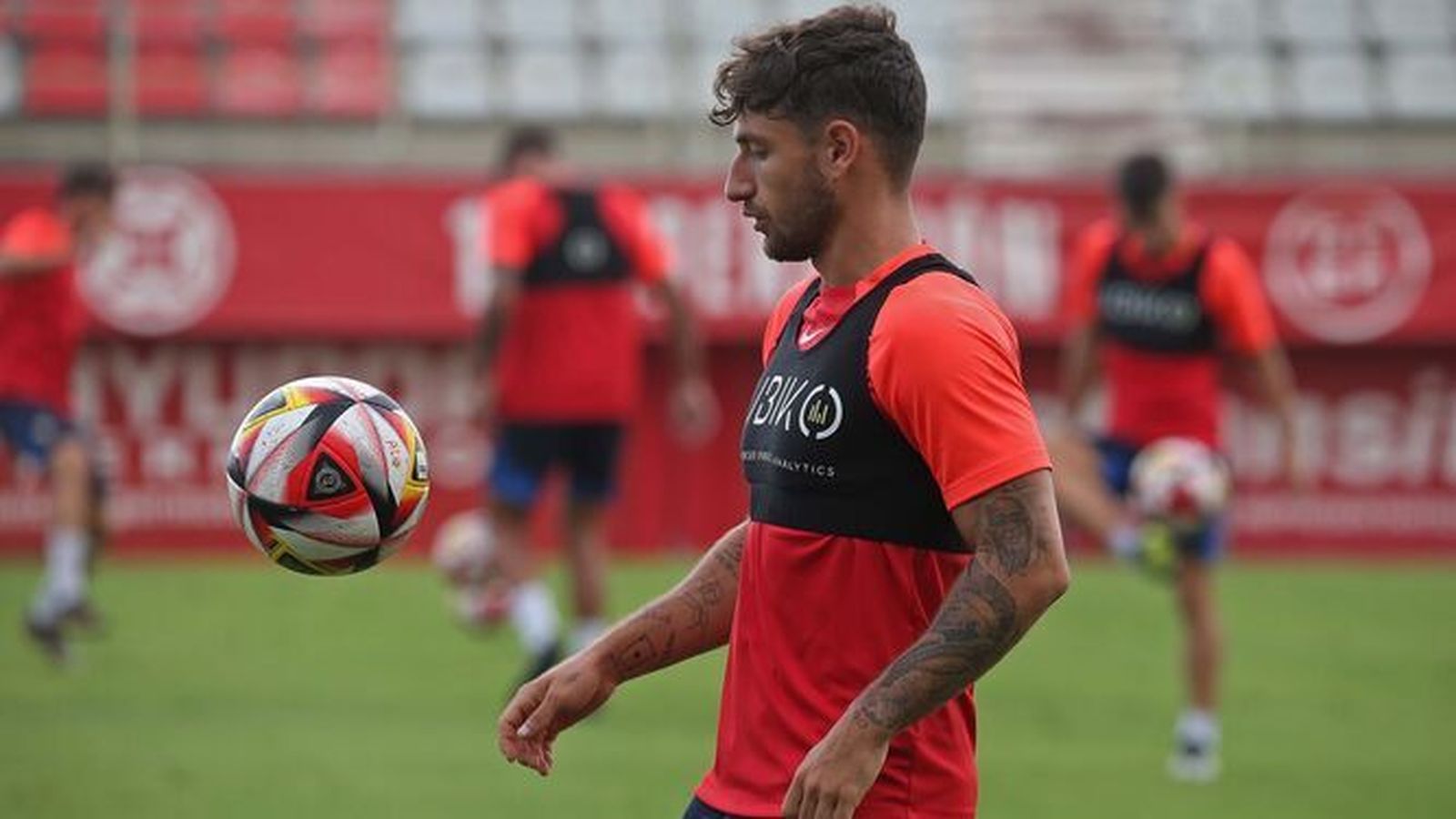 Ángel López, durante un entrenamiento del Algeciras.