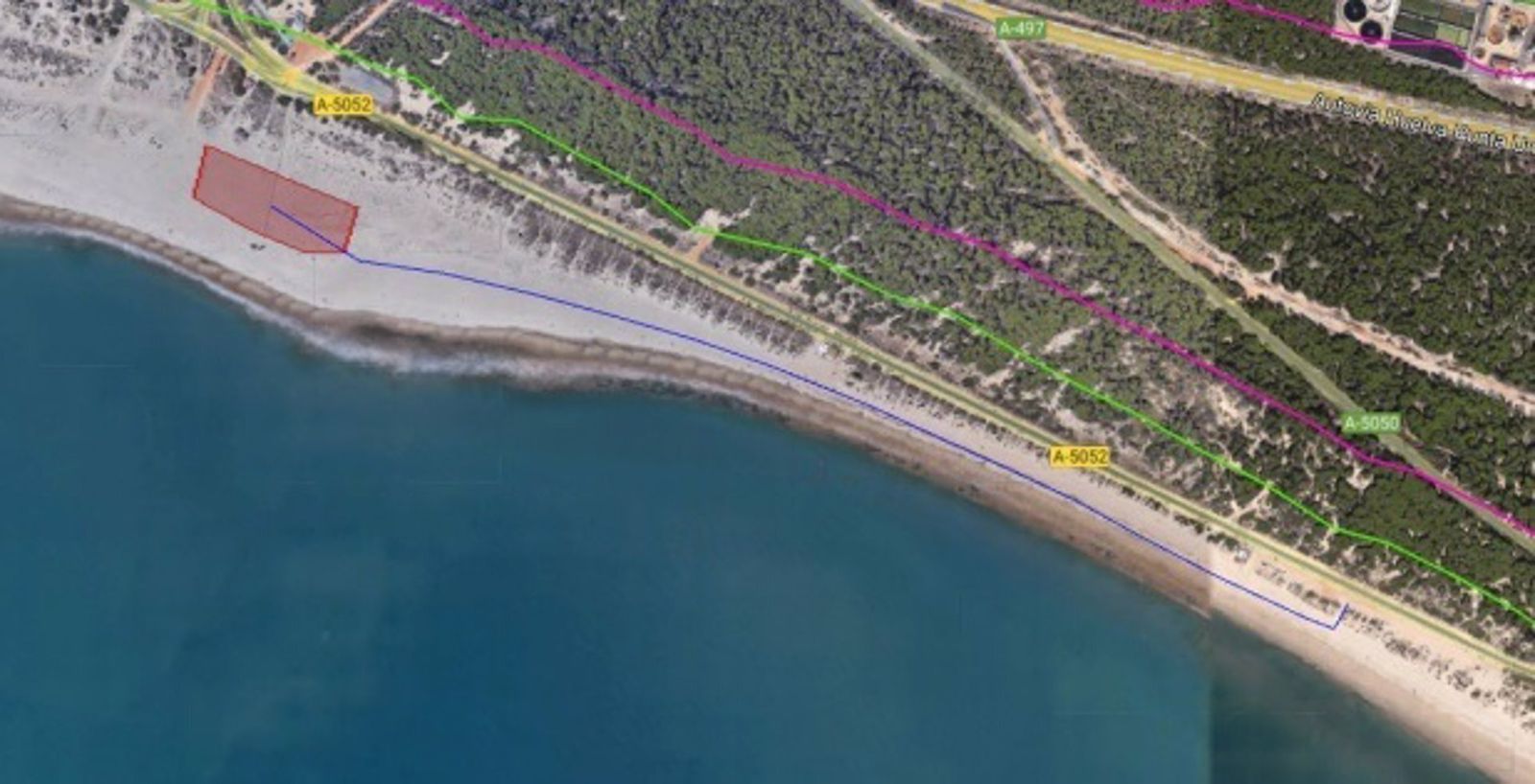 Infografía del proyecto en la zona de la playa de La Bota de Punta Umbría