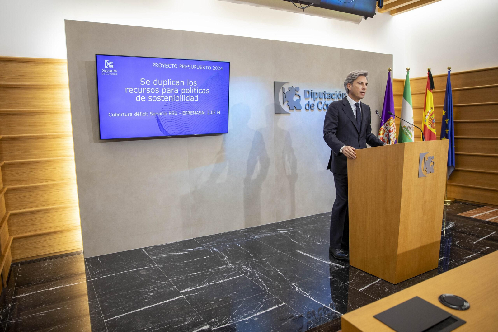Andrés Lorite, durante su comparecencia pública.